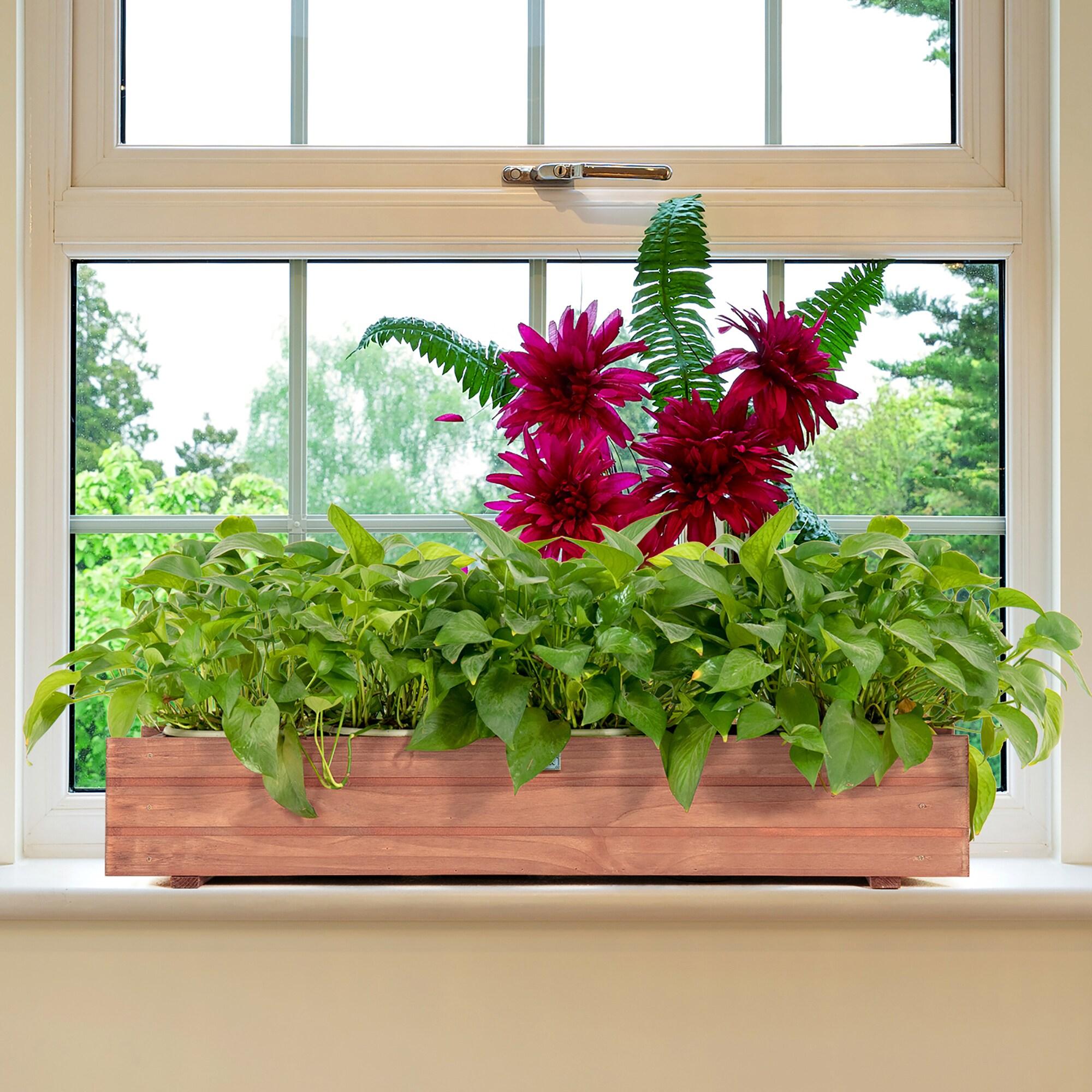 36 Inch Wooden Flower Planter Box Garden Yard Decorative Window Box Rectangular