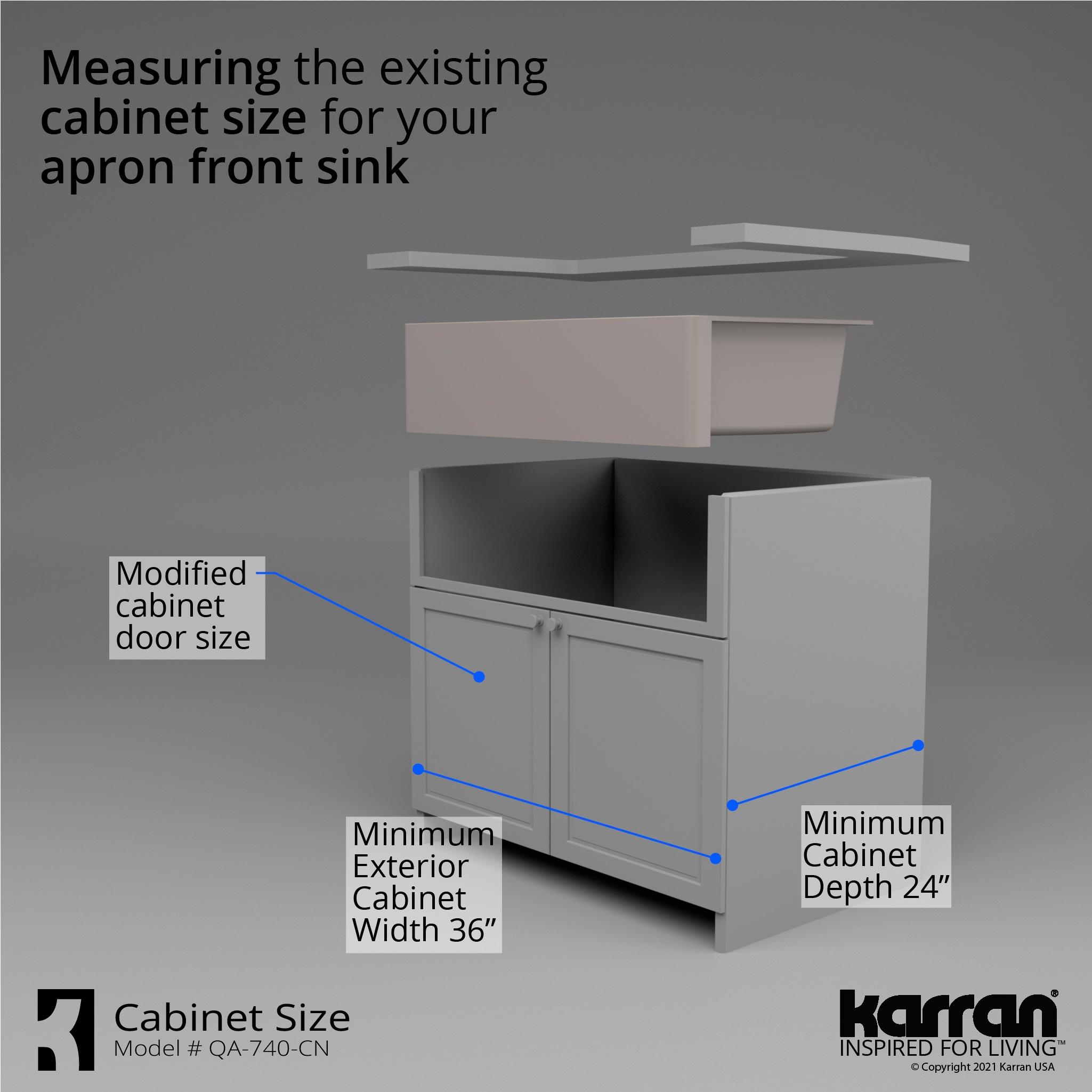 Karran Farmhouse/Apron-Front Quartz Composite 34'' X 21-1/4'' Single Bowl Kitchen Sink