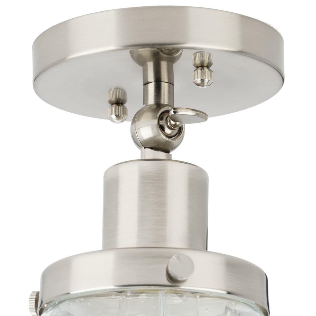 Progress Lighting, Hinton Collection, 1-Light, Semi-Flush Mount Ceiling Light, Brushed Nickel, Metal Shade