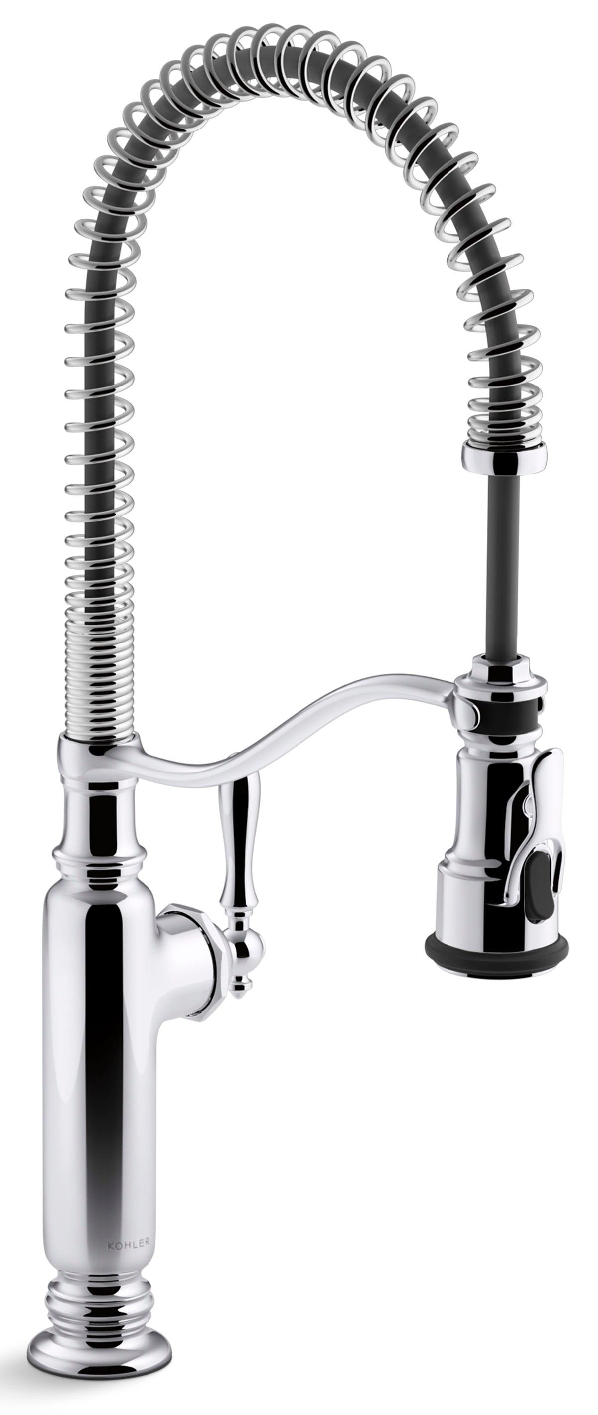 Kohler Tournant® Single Handle Semi-Professional Pre-Rinse Kitchen Faucet with Three-Function Pull Down Sprayer