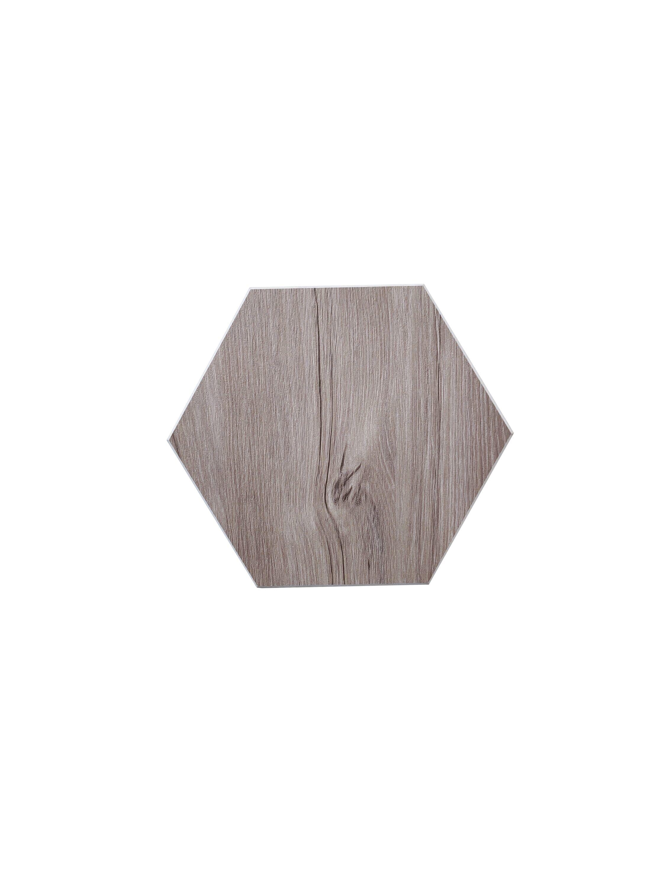 Tawny Hexagon Wood Grain Peel and Stick Wall Tiles