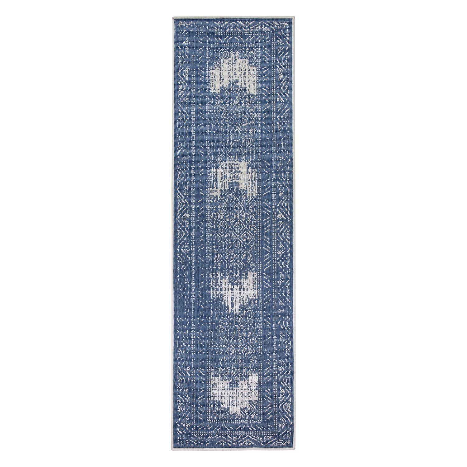 Nuloom Kandace Geometric 5x8 Indoor/Outdoor Area Rug for Living Room Patio Deck Front Porch Kitchen, Blue/Ivory