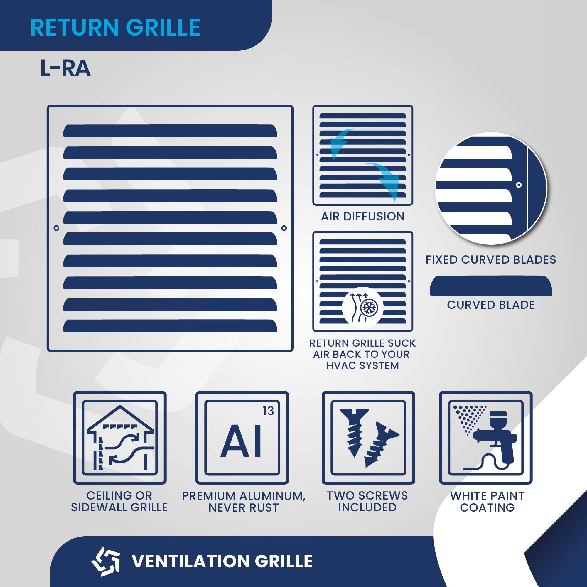 ACLaminaire 6-in x 12-in Aluminum White Sidewall/Ceiling Grille