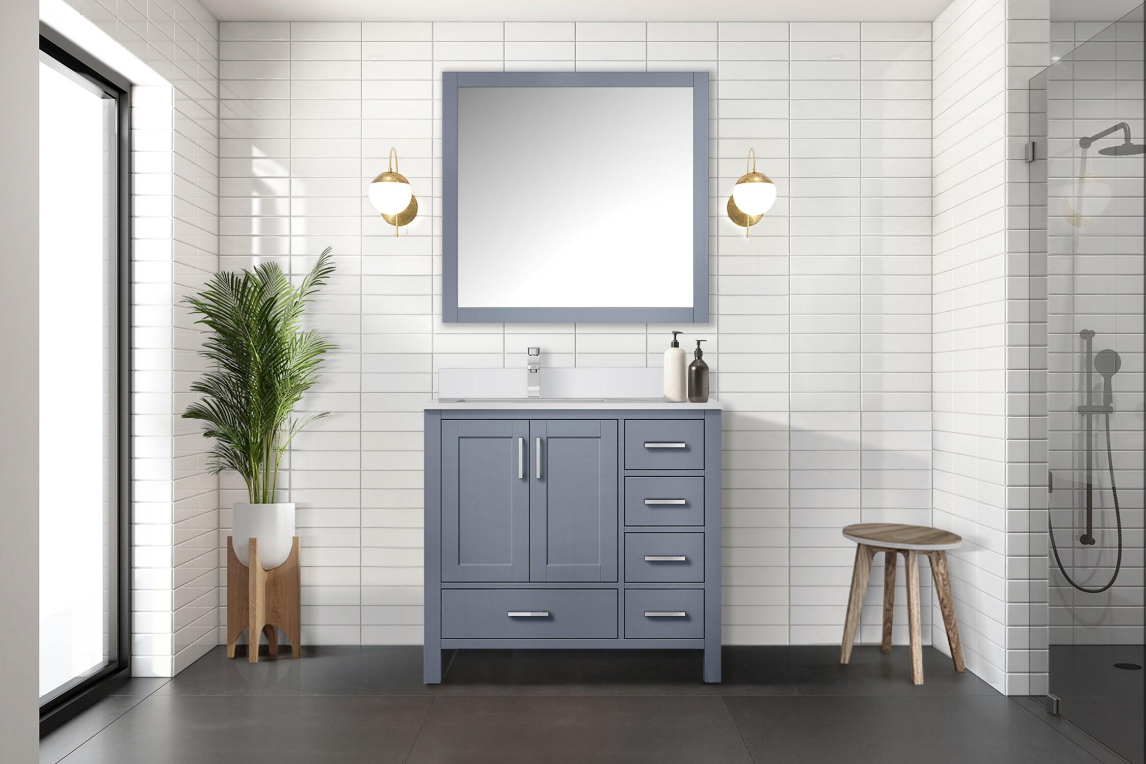 Lexora Jacques 36 in. W x 22 in. D Left Offset Bath Vanity and Top