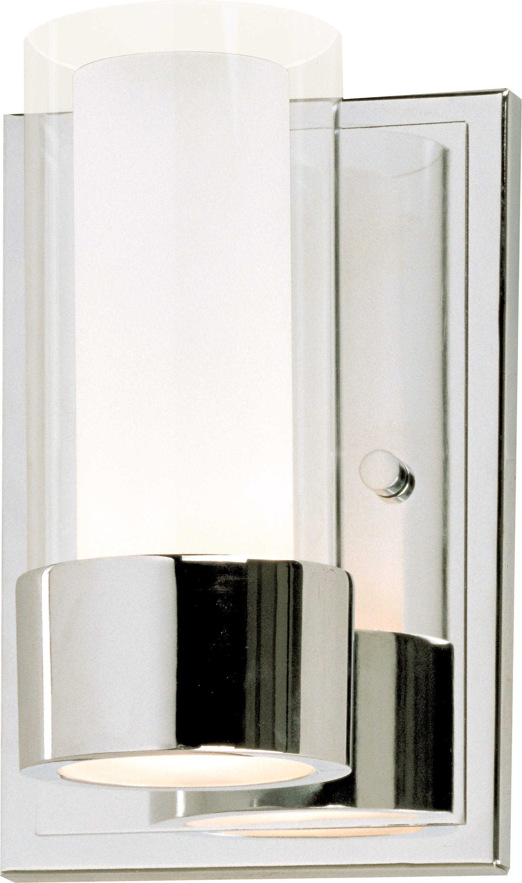 Silo 4.5" Chrome Cylinder Dimmable Wall Sconce with Clear Shade
