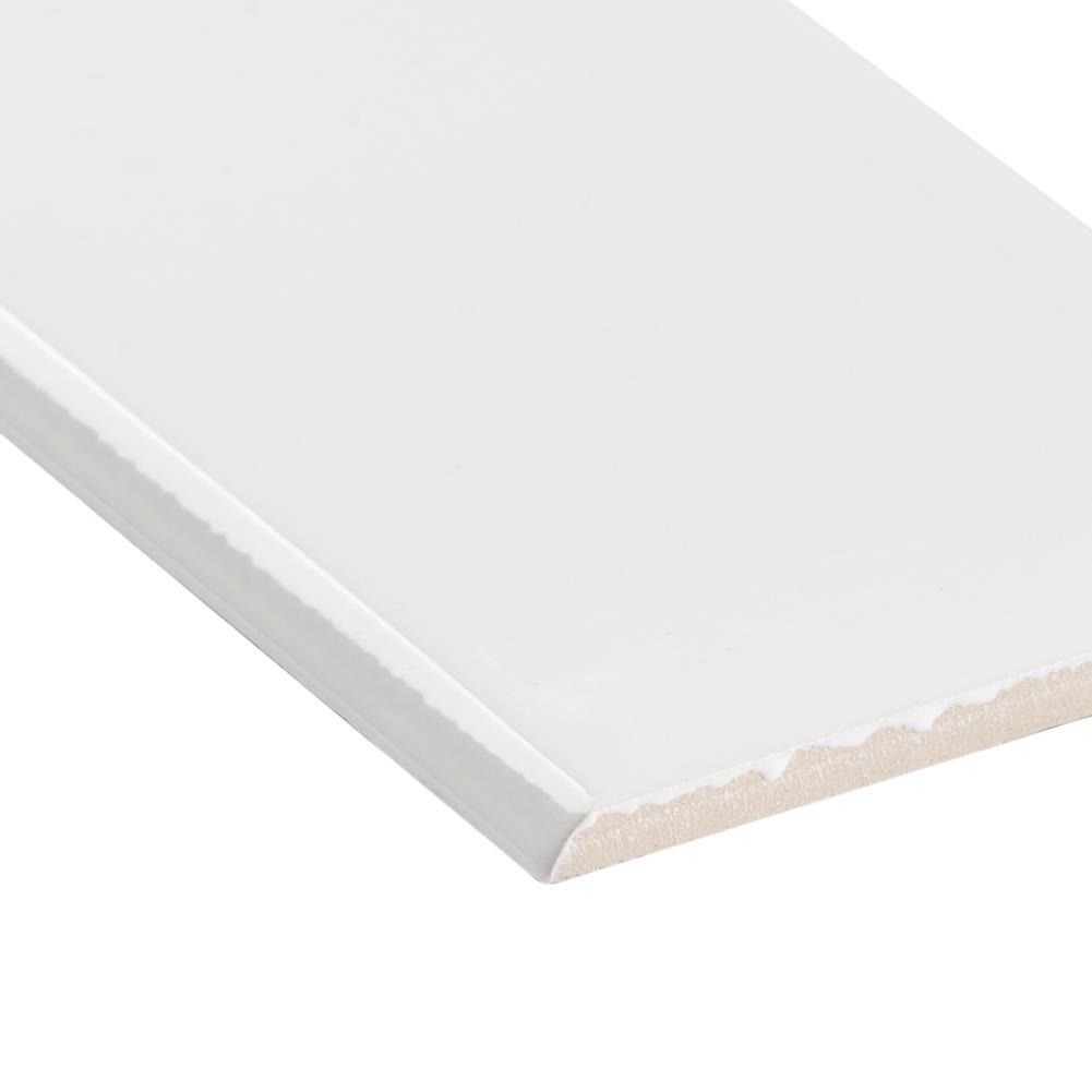 Artmore Tile Abbey Road White Polished Porcelain Bullnose Tile