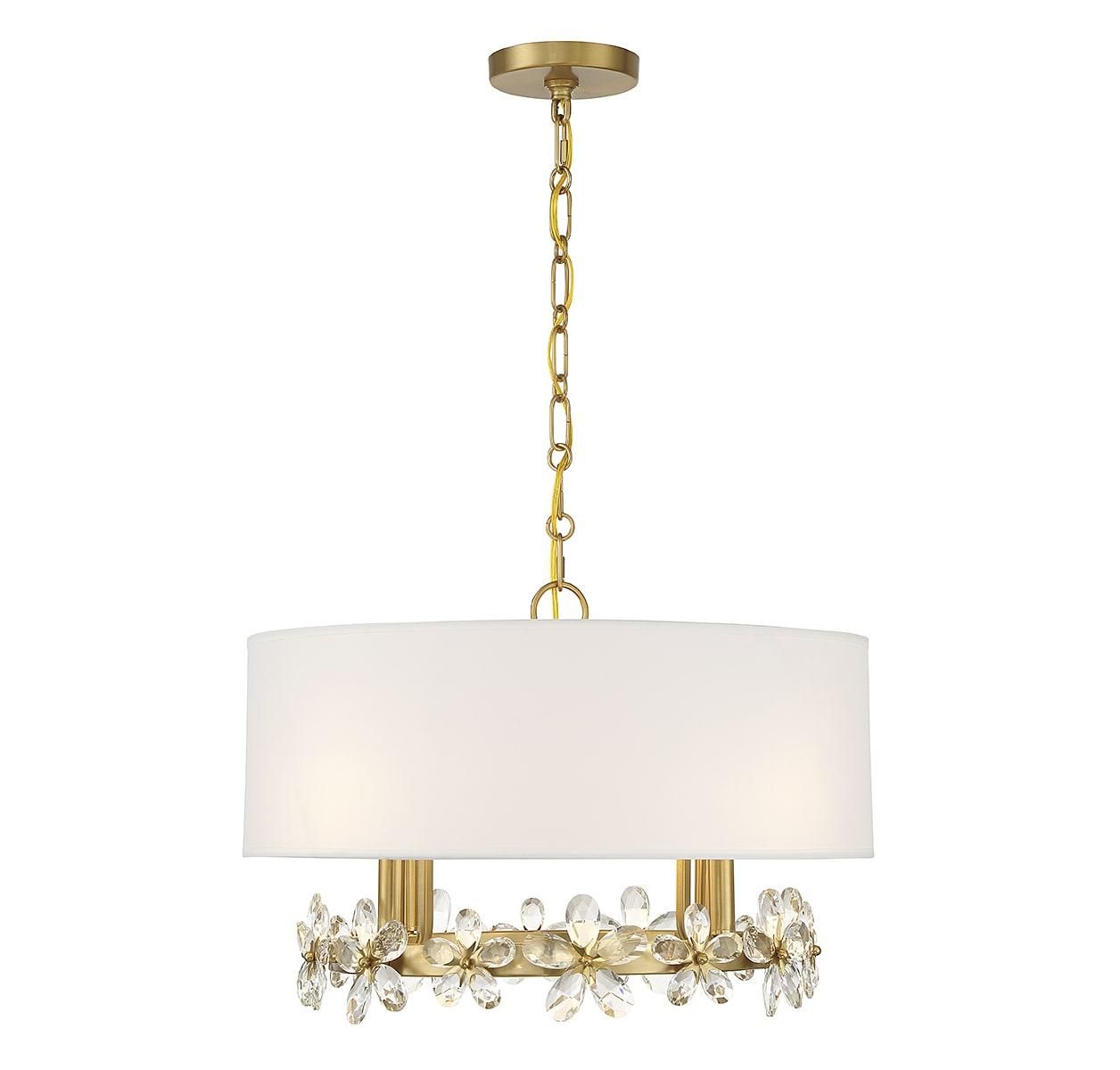 Savoy House Dahlia 4 - Light Pendant in  Warm Brass
