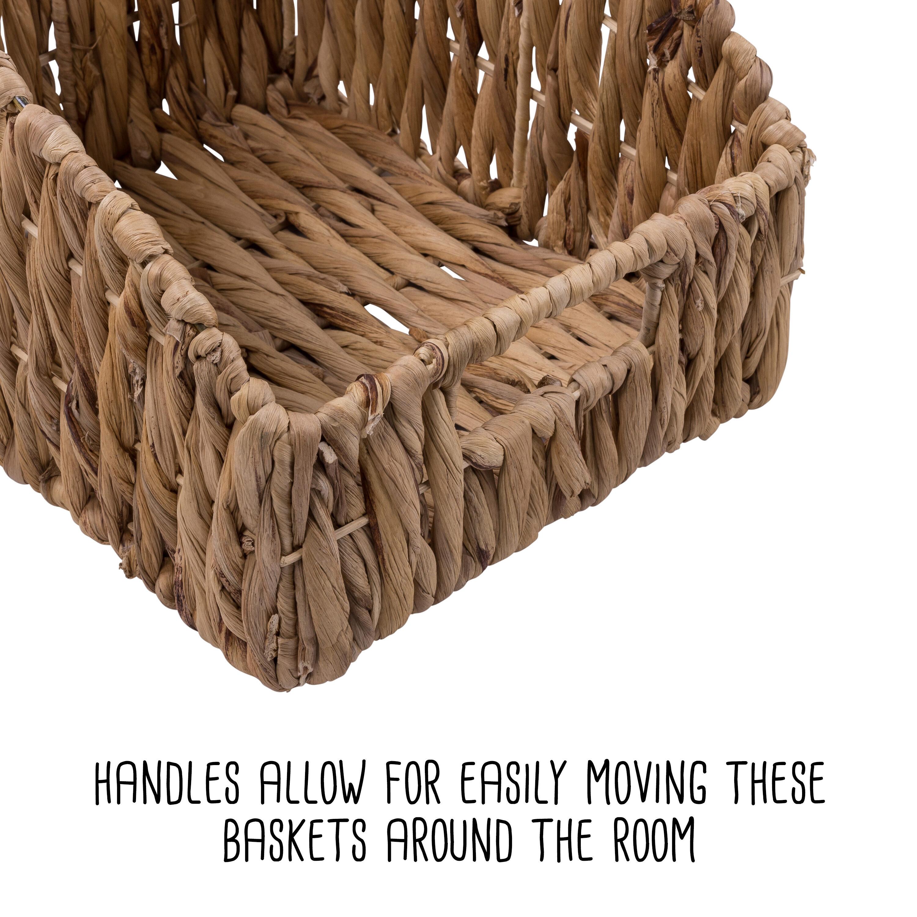 Honey-Can-Do Set of 2 Wicker Rectangle Open Storage Baskets, Natural