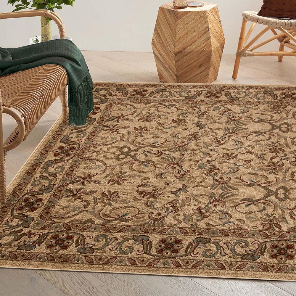 Superior Heritage Oriental Floral Indoor Area Rug, 8' x 8' Square, Ivory