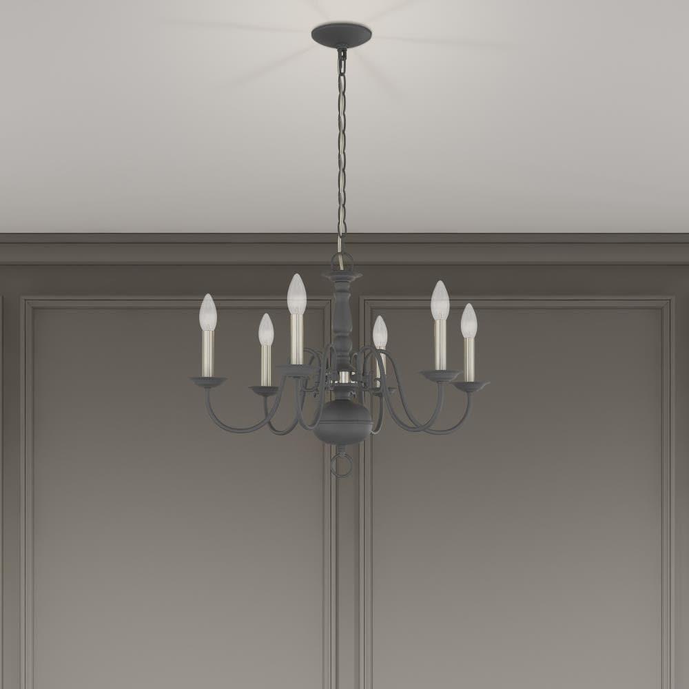 Livex Lighting Williamsburgh 6 - Light Chandelier in  Scandinavian Gray