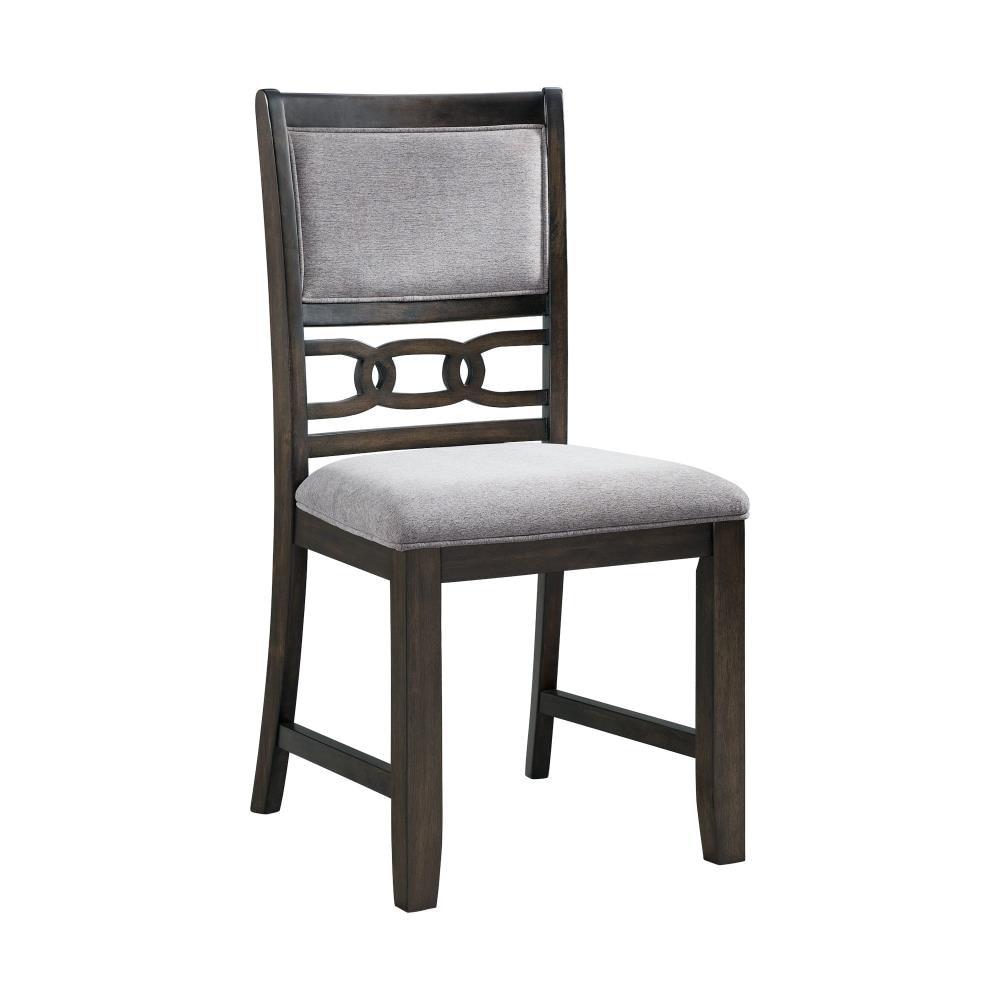 5pc Taylor Standard Height Dining Set 4 Side Chairs Walnut - Picket House Furnishings: Round Table, Gray Upholstery