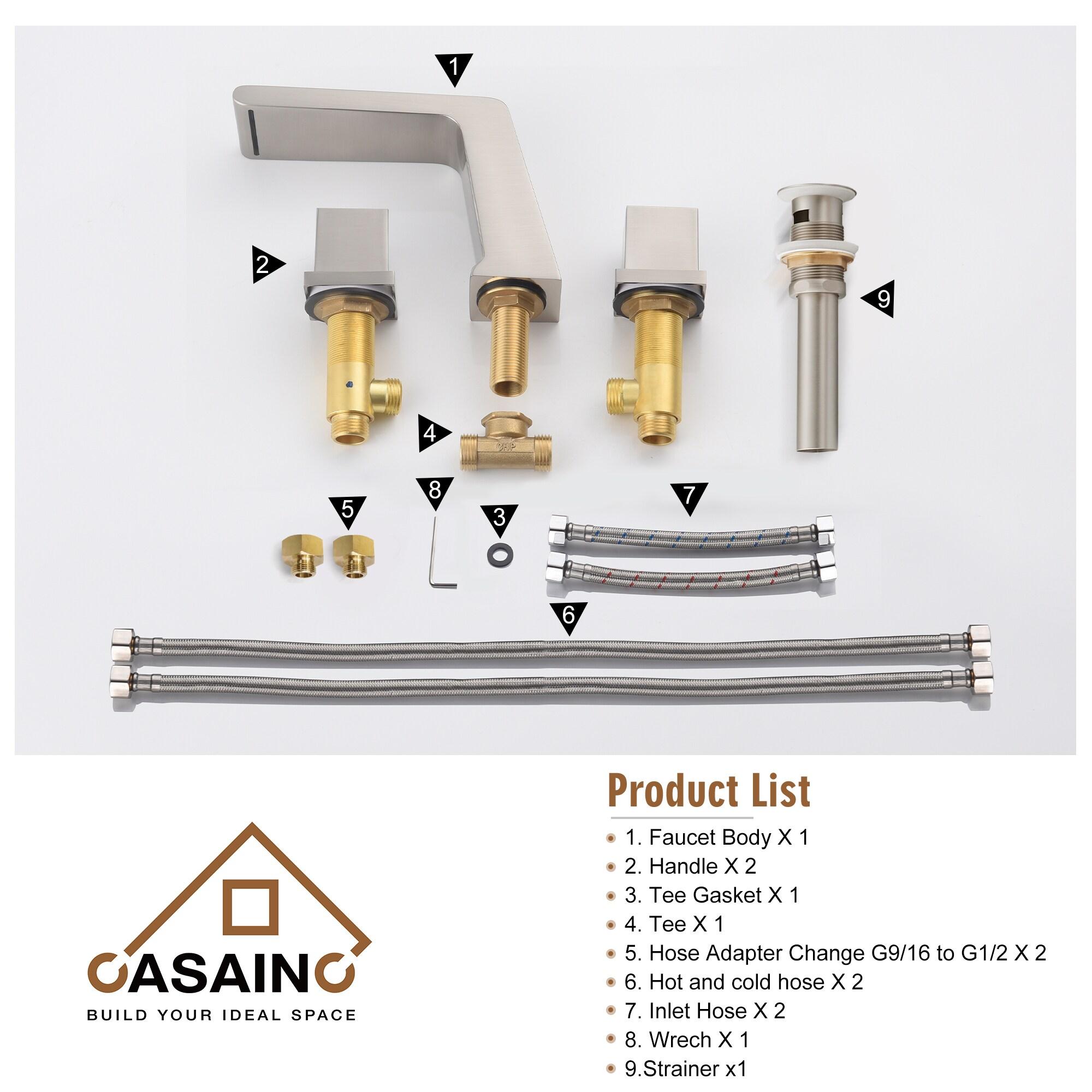 Widespread Faucet 2-Handle Bathroom Faucet with 3 Holes and Pop Drain