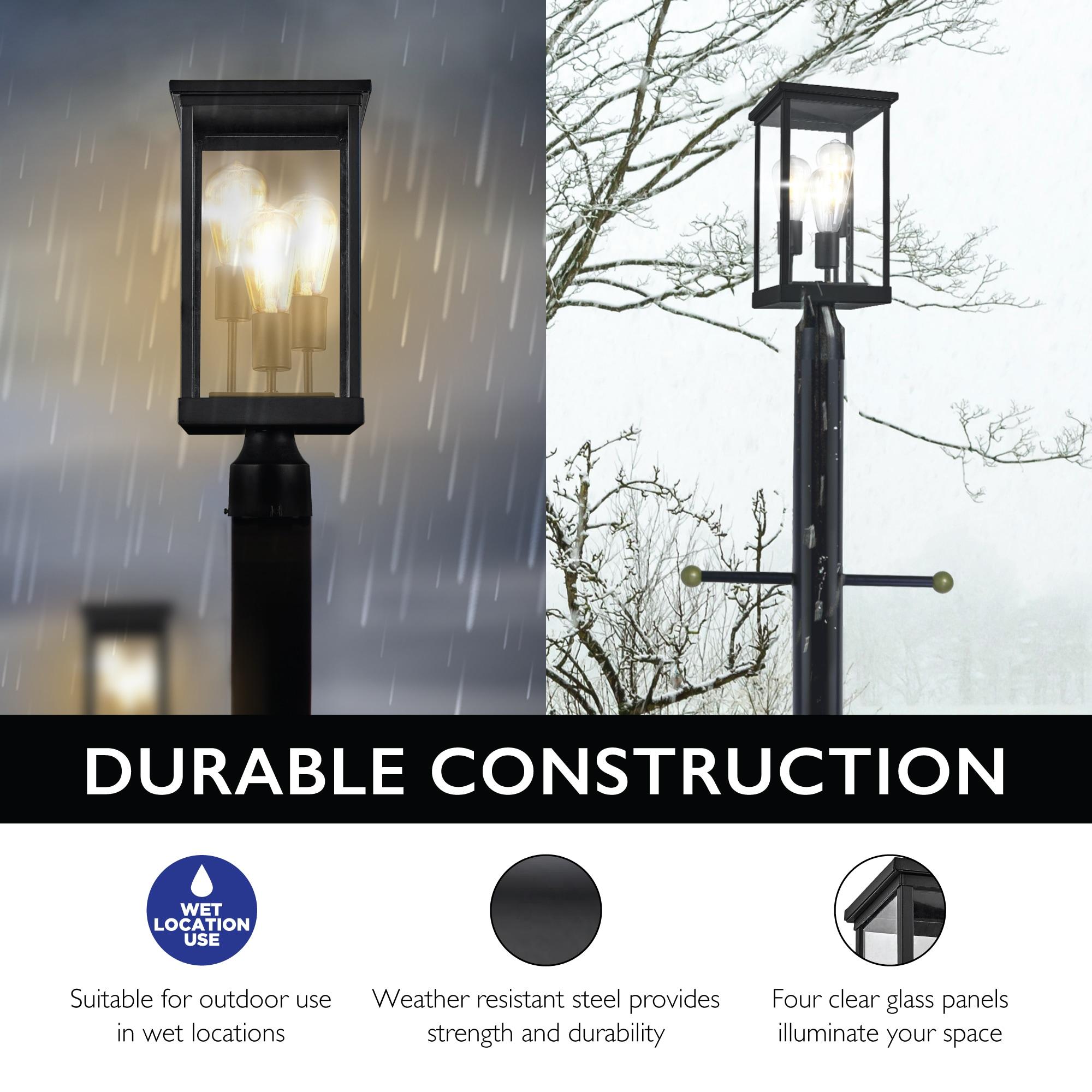 Design House 589200-BLK Mayfield Outdoor Post Top Light with Clear Glass Modern for Porch Entryway Patio, Black