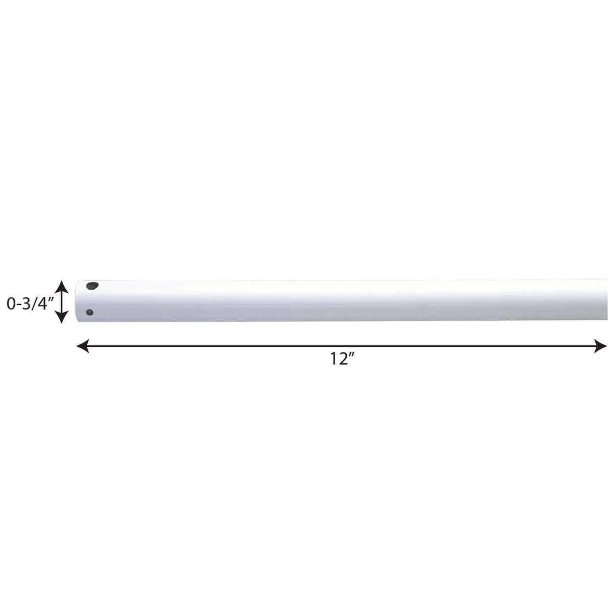 Progress Lighting 36-Inch Ceiling Fan Downrod In White Finish