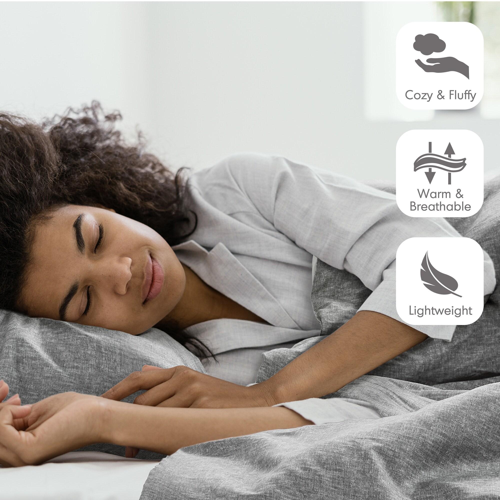 Comfort Spaces Twin Comforter Set - 2pcs (1 Microfiber Comforter & 1sham) Farmhouse Bedding Comforter for All Seasons Boho Bedding Set, Lightweight Solid Bed Comforter Sets, Twin/Twin XL, Grey