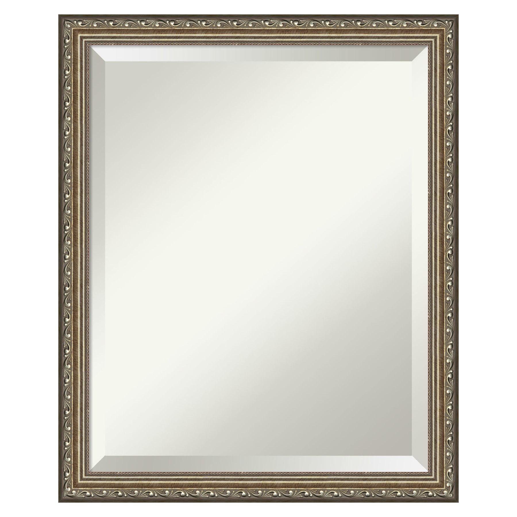Amanti Art Parisian Silver Beveled Wood Wall Mirror 22.25 x 18.25 in.