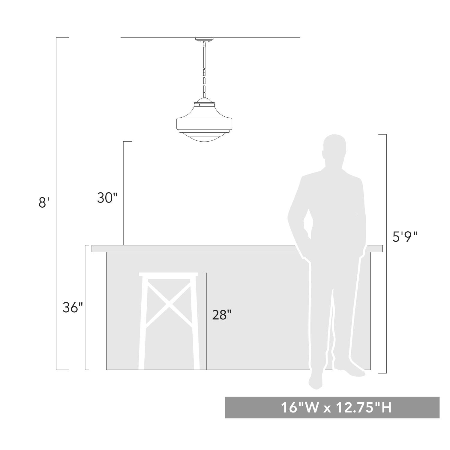 Modern Brass Finish Clear Glass Large Pendant Light