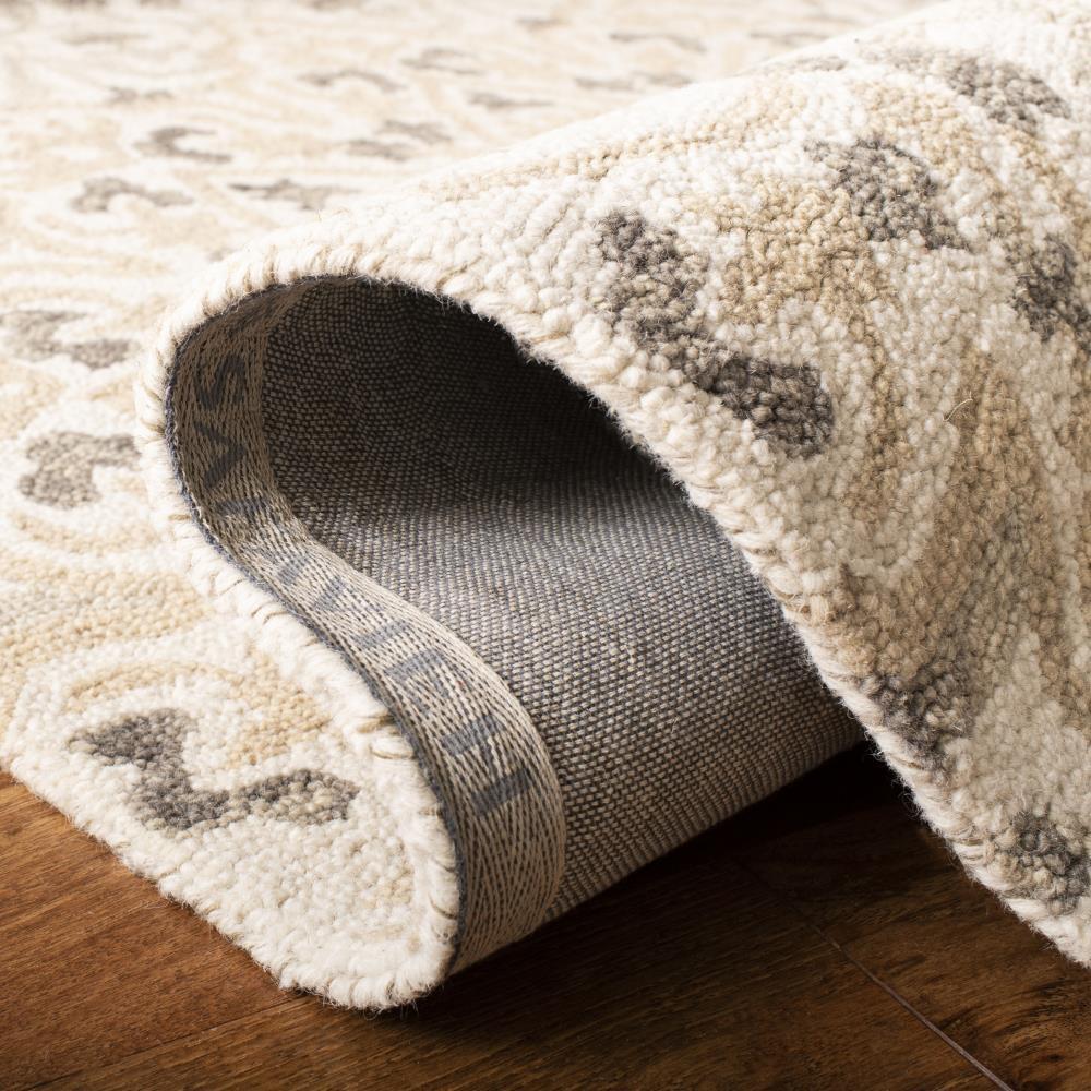 Blossom BLM459 Hand Tufted Indoor Area Rug - Ivory/Taupe - 6' Round - Safavieh
