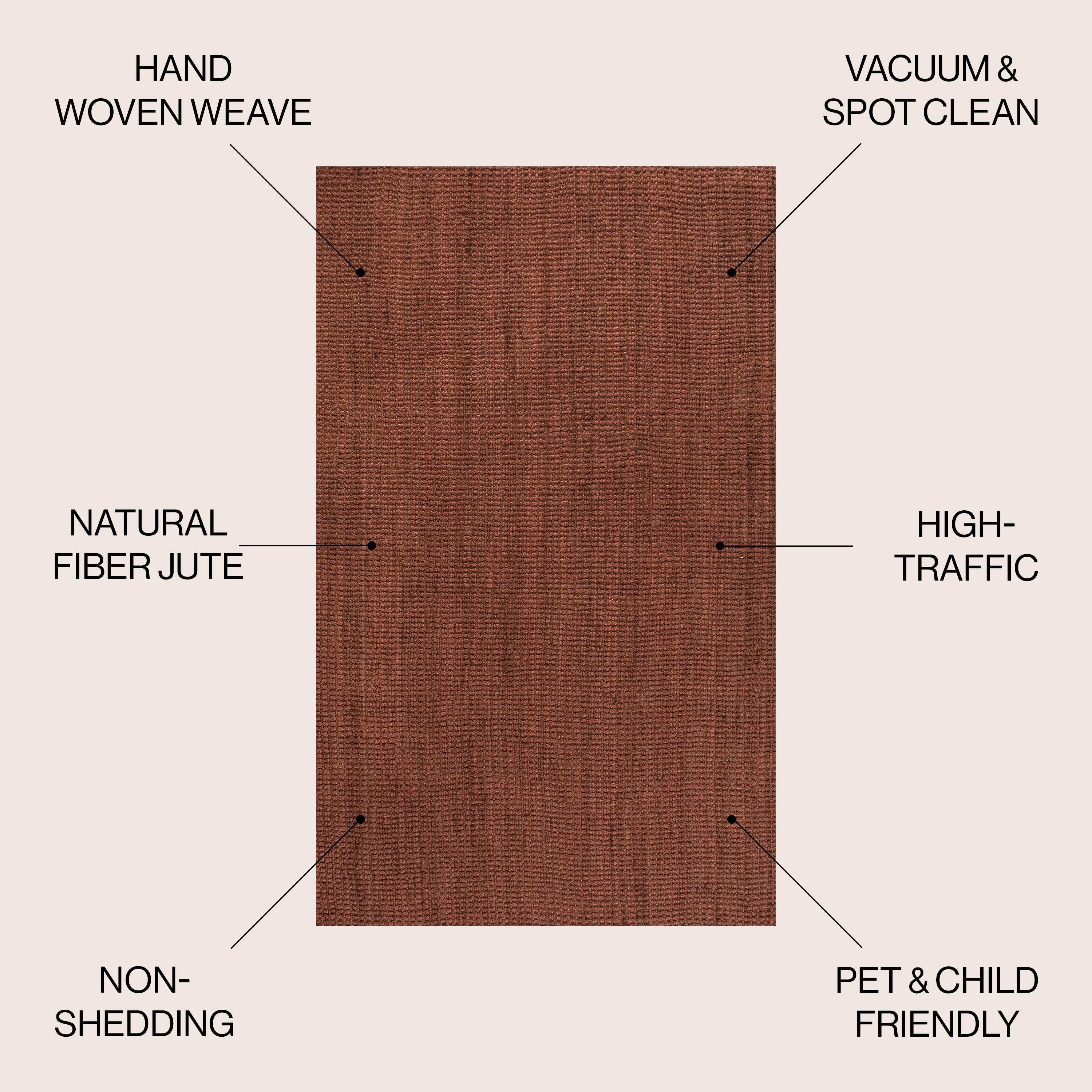 Pata Hand Woven Chunky Jute Terracotta 4 ft. x 6 ft. Area Rug - JONATHAN Y