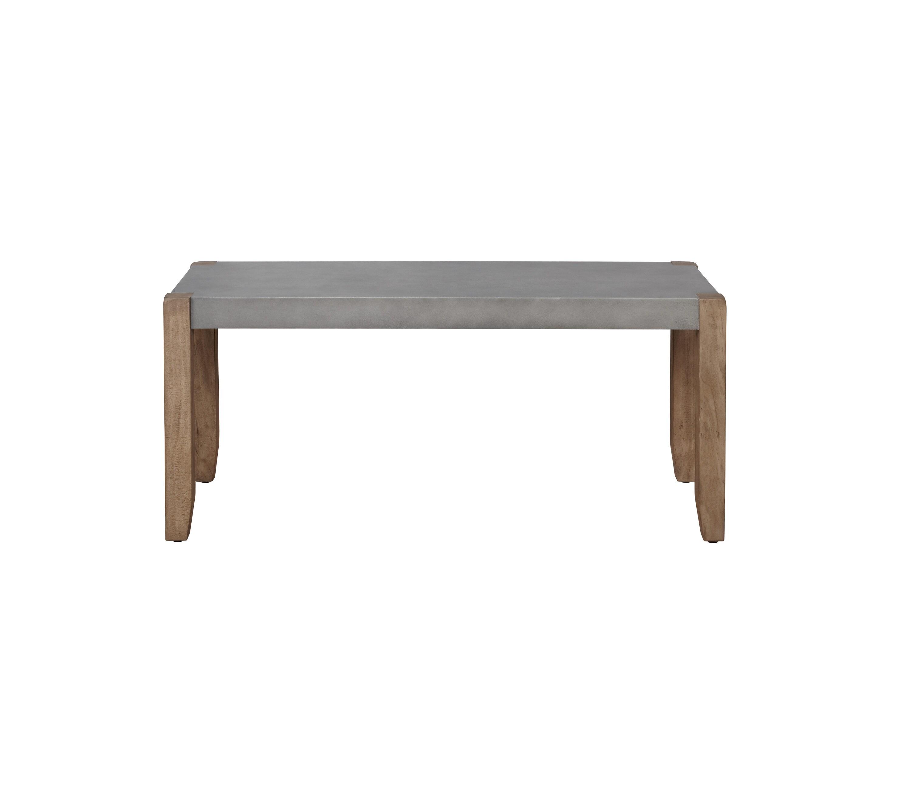 Alaterre Newport 40"L Faux Gray Concrete and Wood Bench