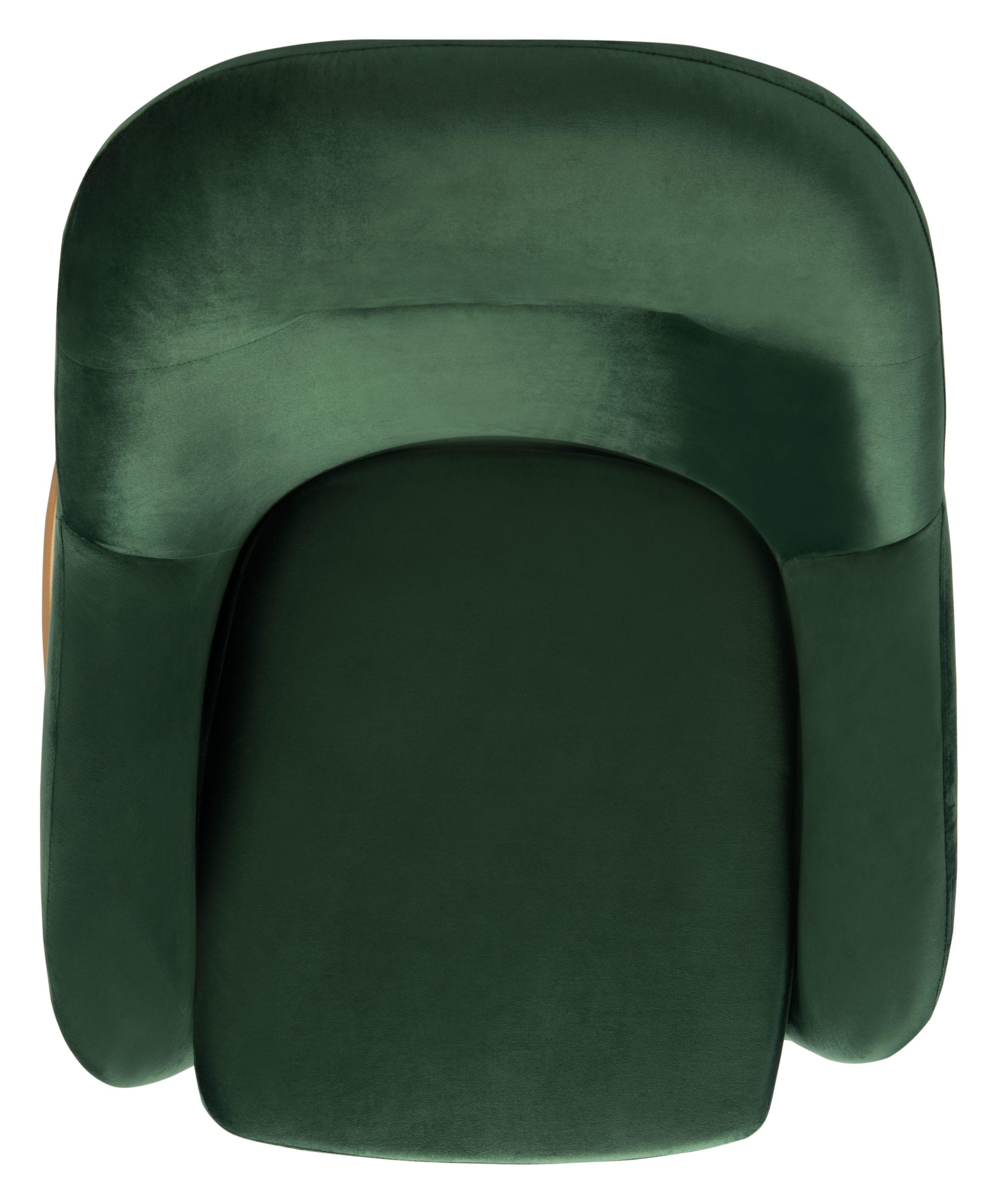 Eleazer Velvet Accent Chair - Malachite Green/Gold - Safavieh