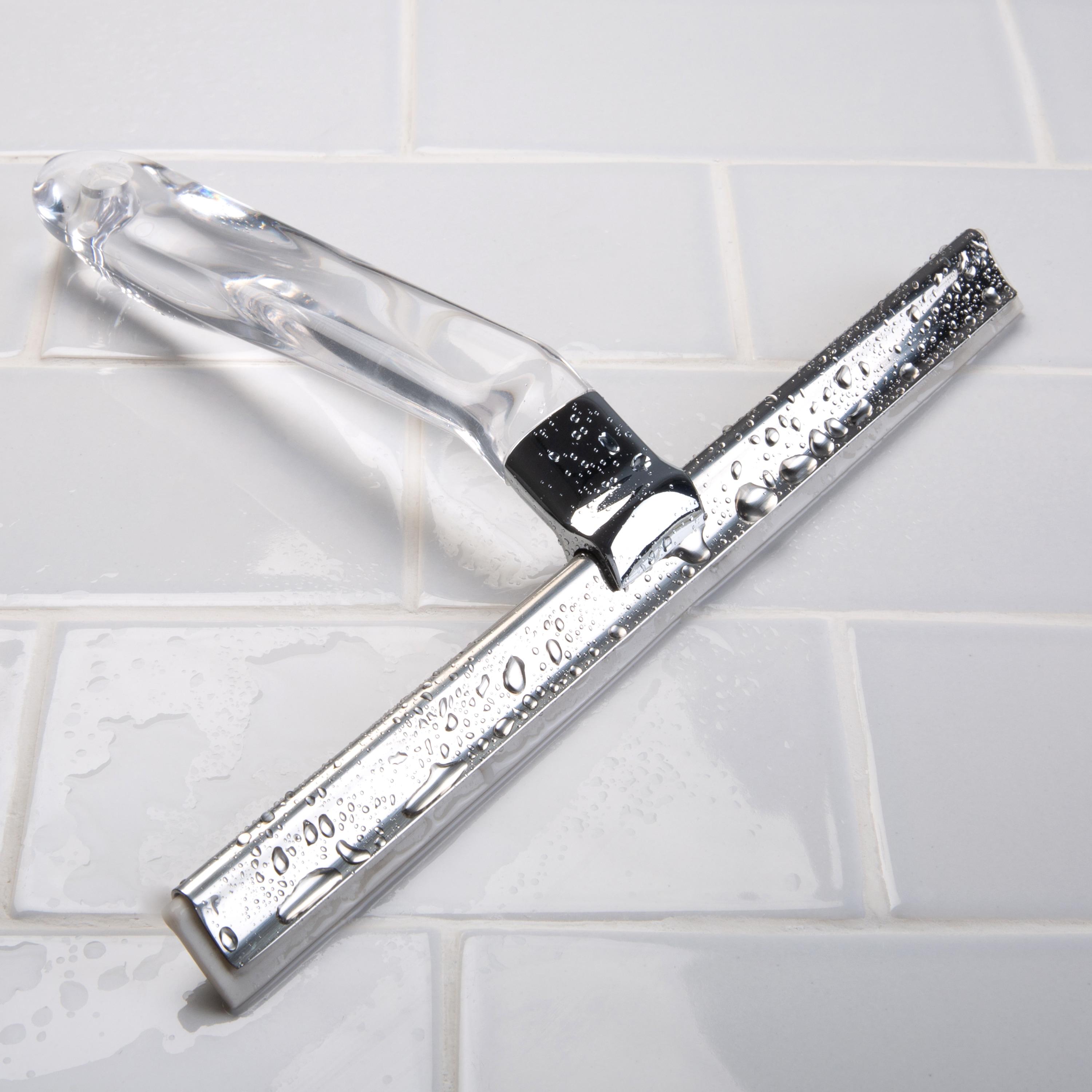 Shower Squeegee with Clear Acrylic Handle Stainless Steel - Bath Bliss