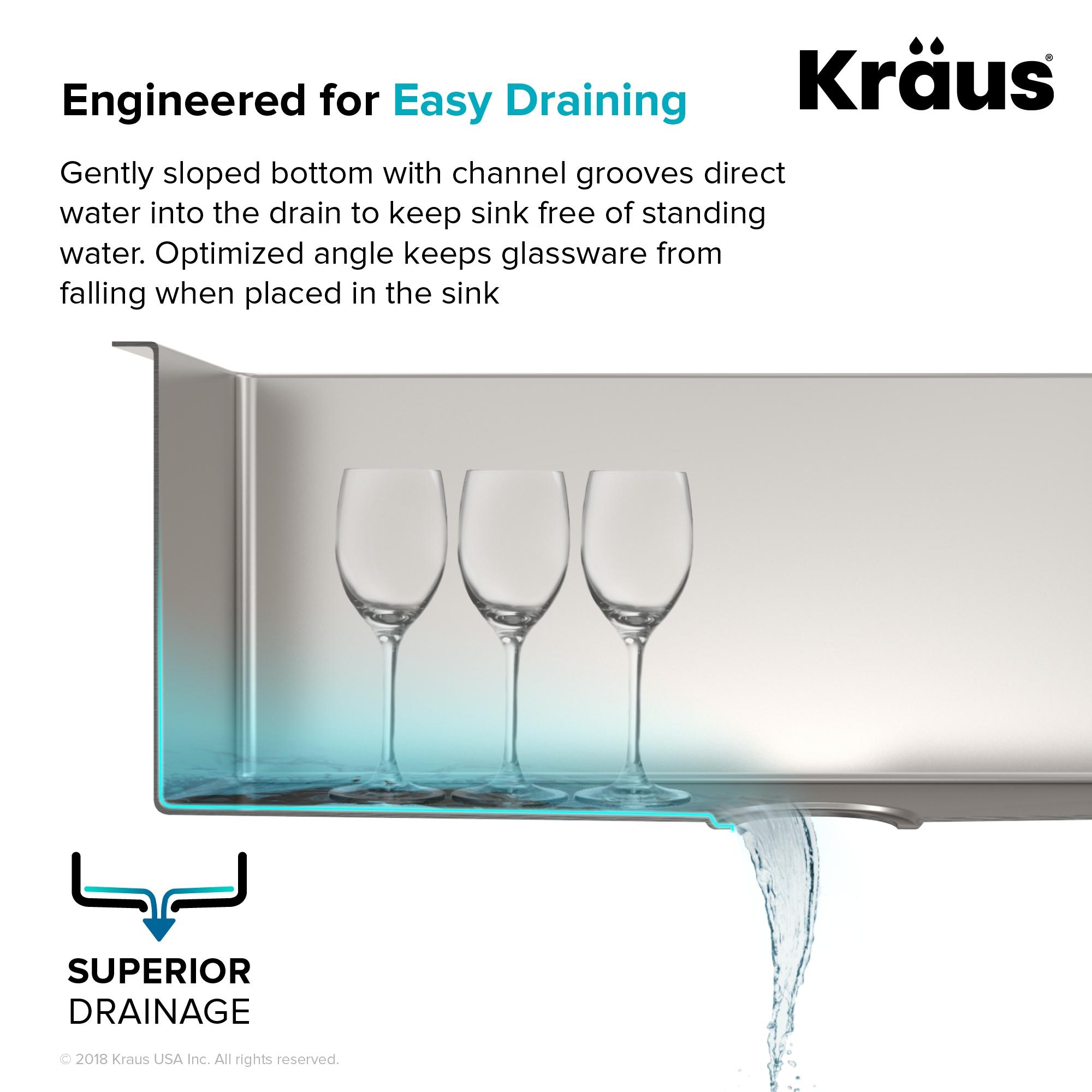 KRAUS Standart PRO™ Undermount 60/40 Double Bowl 16 Gauge Stainless Steel Kitchen Sink