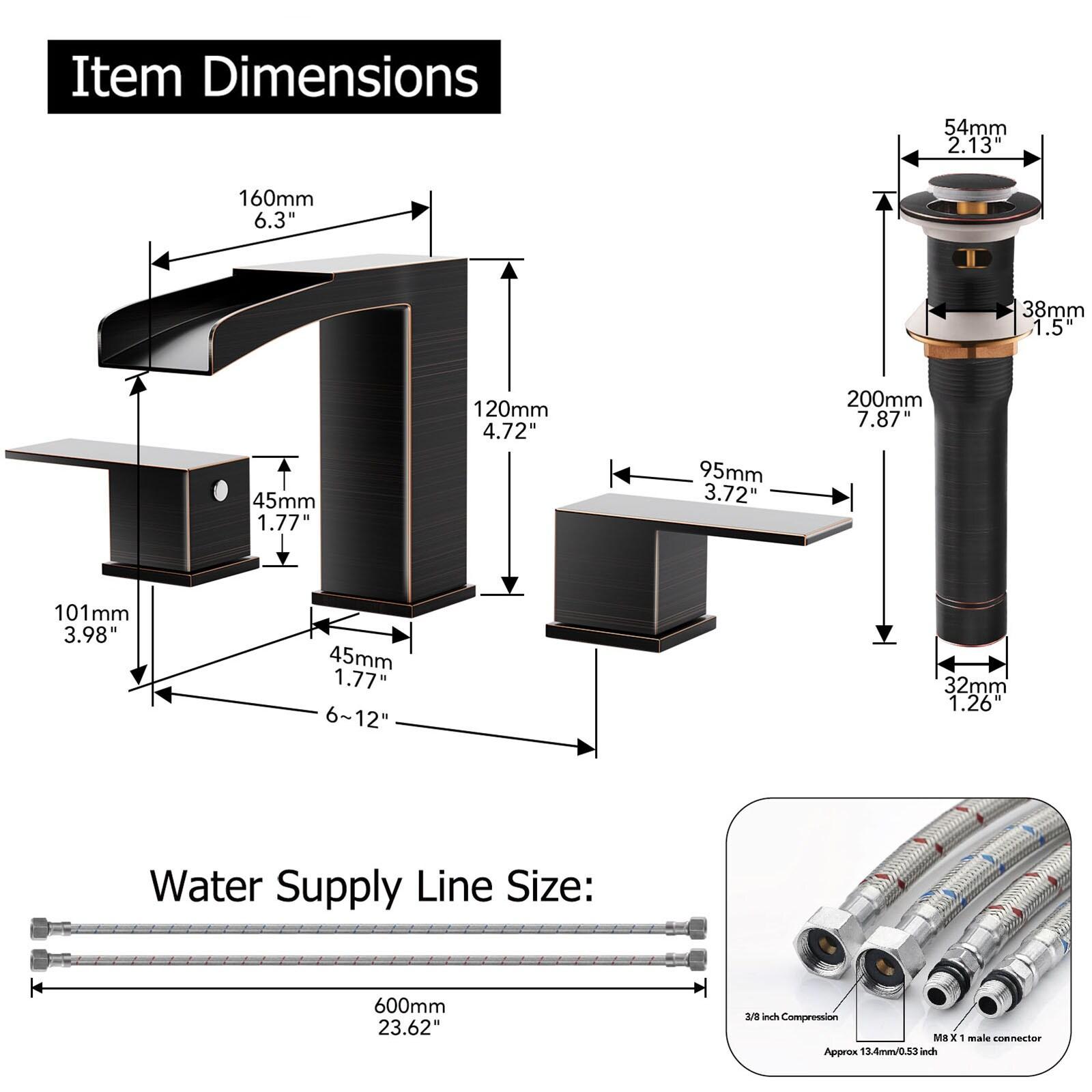 Widespread 2-handle Bathroom Faucet with Drain Assembly