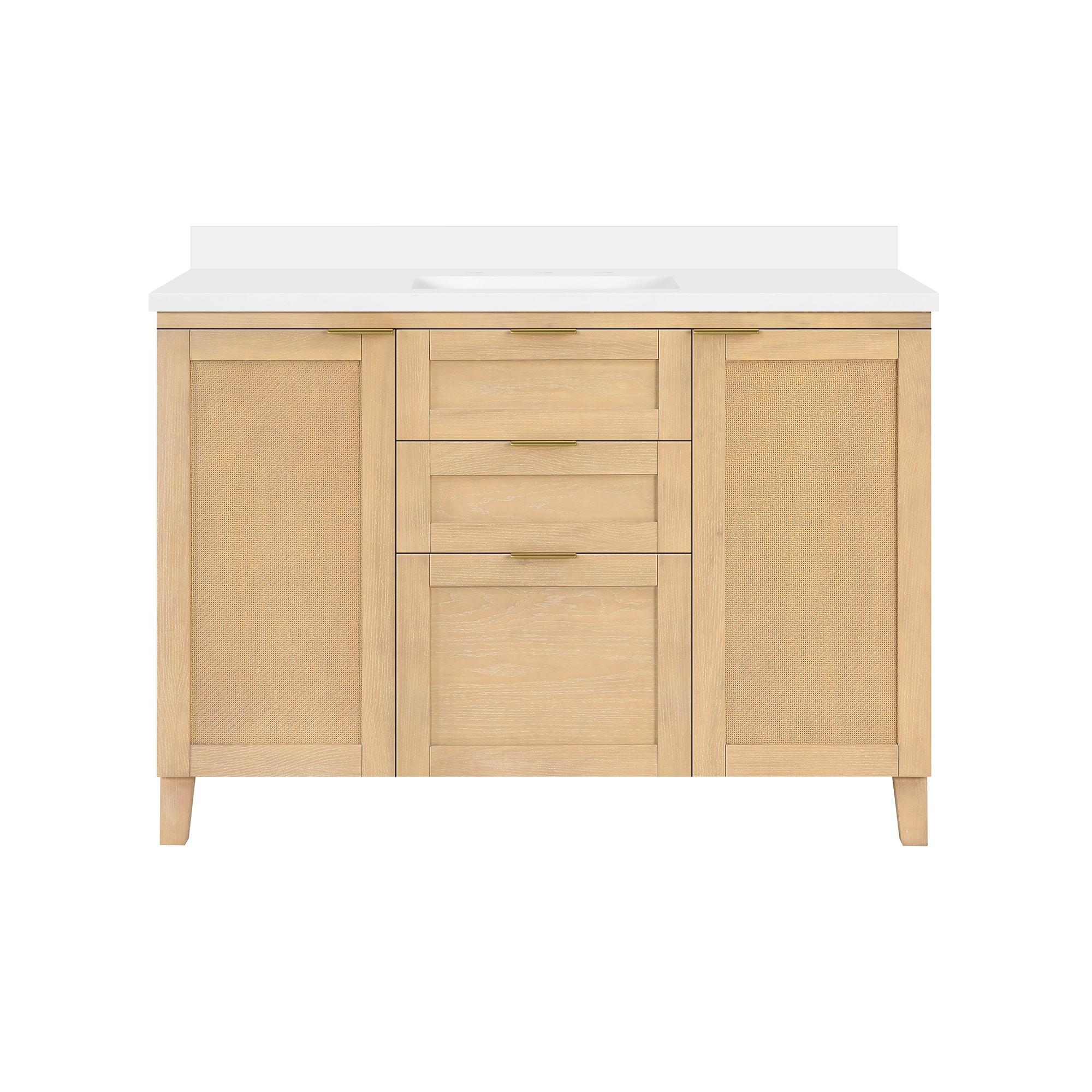 Ove Decors Macy 48 in W x 22 in D Freestanding Bathroom Vanity with Sink, Rustic Ash