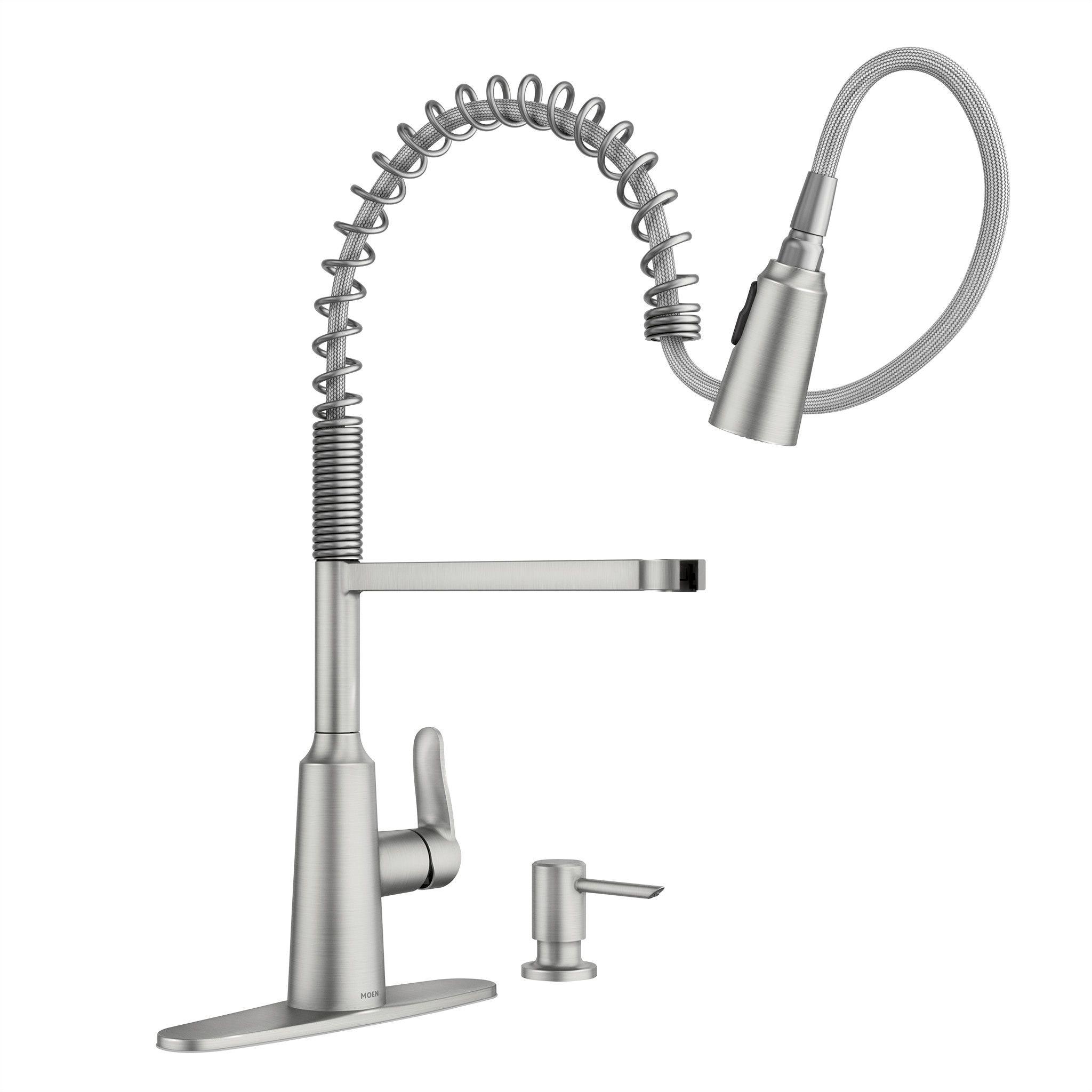 Moen 87807SRS Edwyn Single Handle High Arc Kitchen Faucet, Stainless Steel