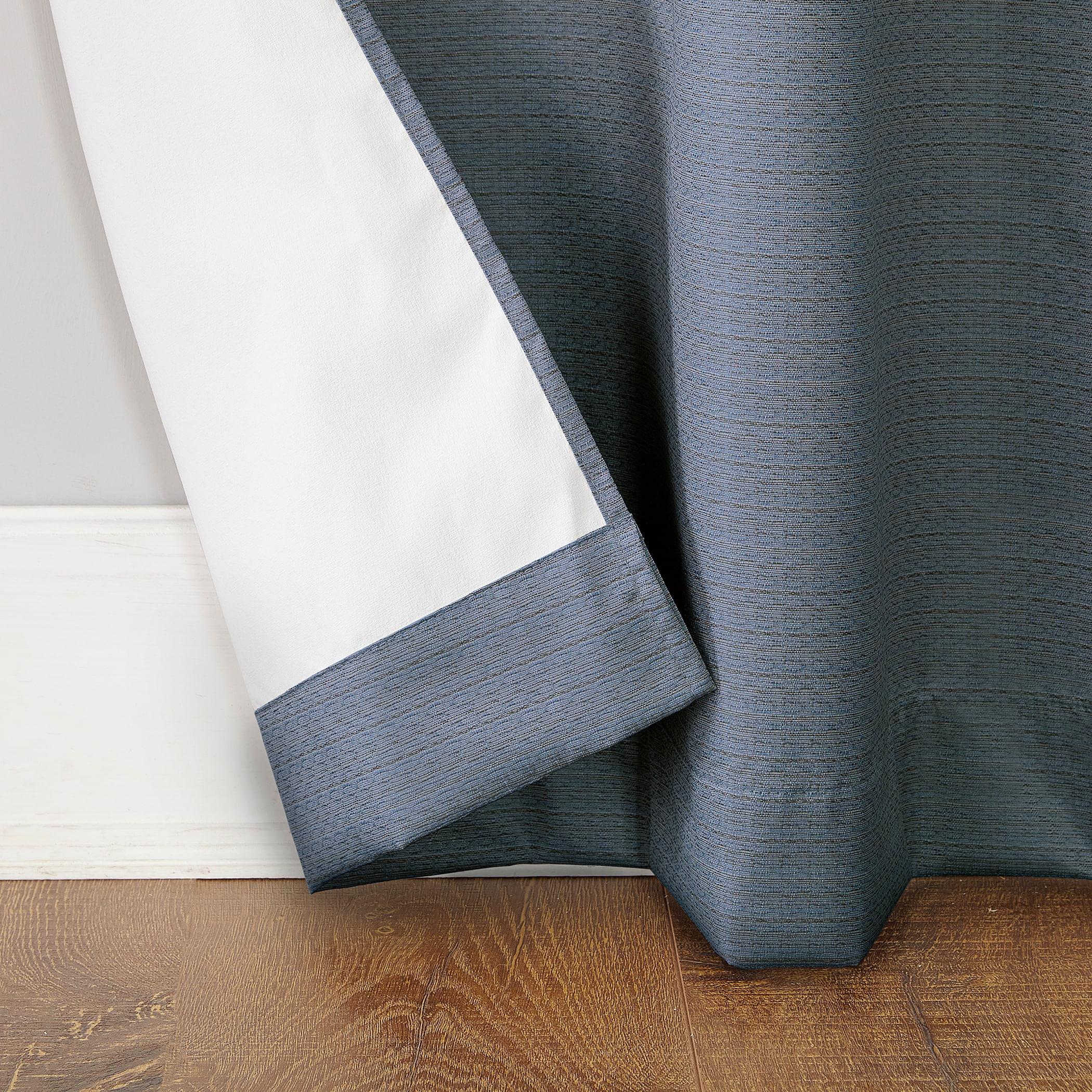 Sun Zero Solid Print Grommet Room Darkening/Blackout Curtain Panel, 40" X 84" (Single Panel), 40"X84", Blue