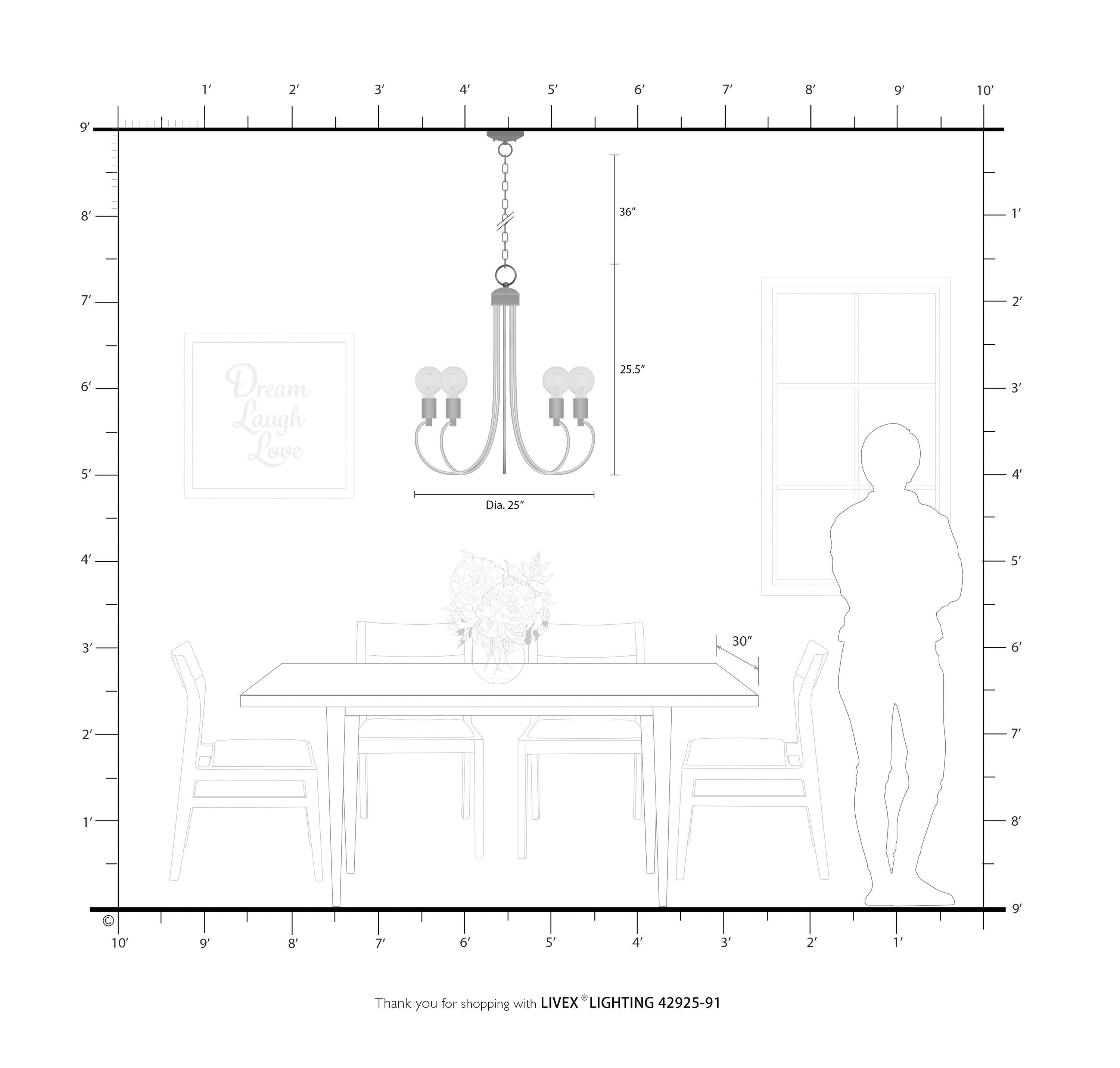Livex Lighting Bari 5 - Light Chandelier in  Brushed Nickel