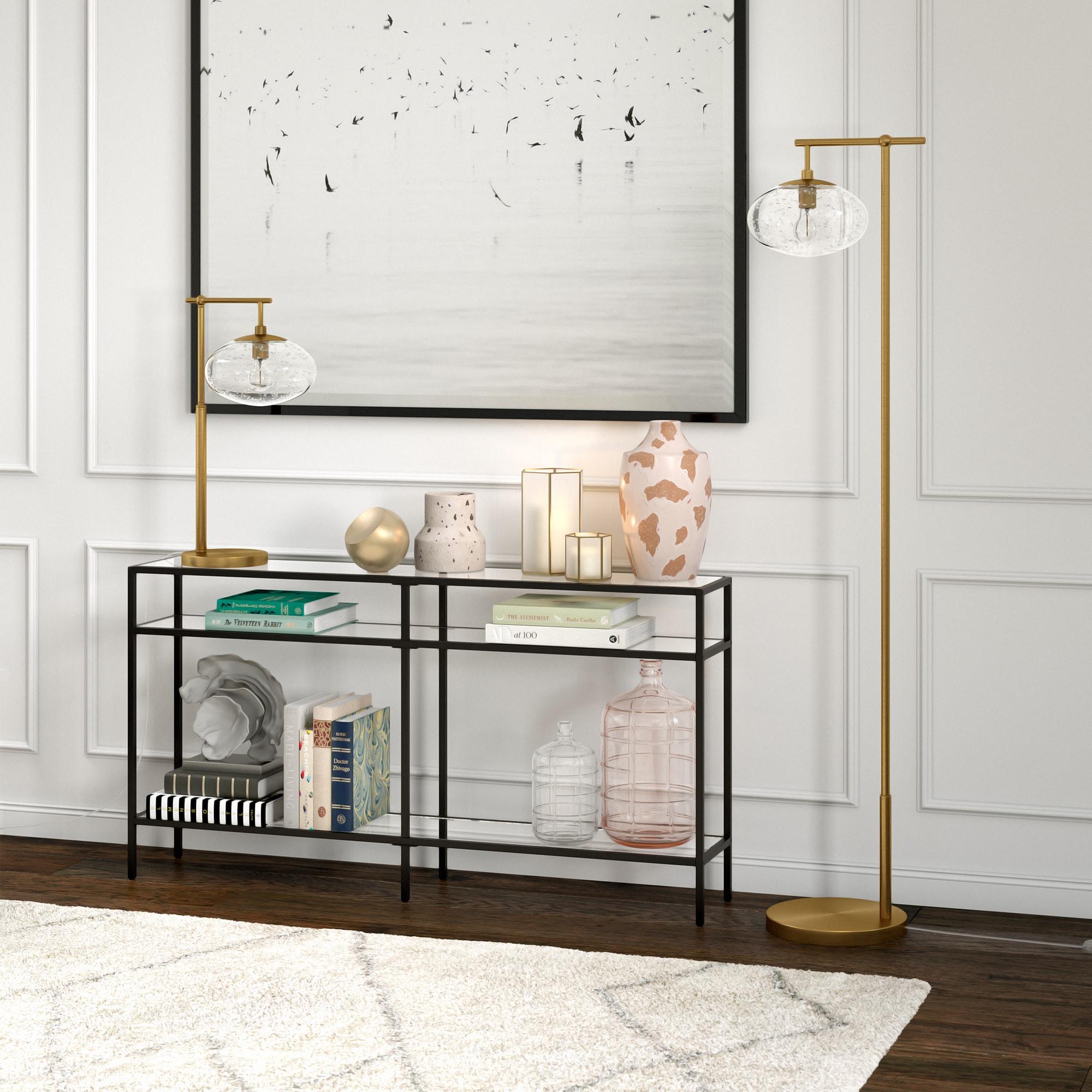 Evelyn&Zoe 68" Gold Floor Lamp