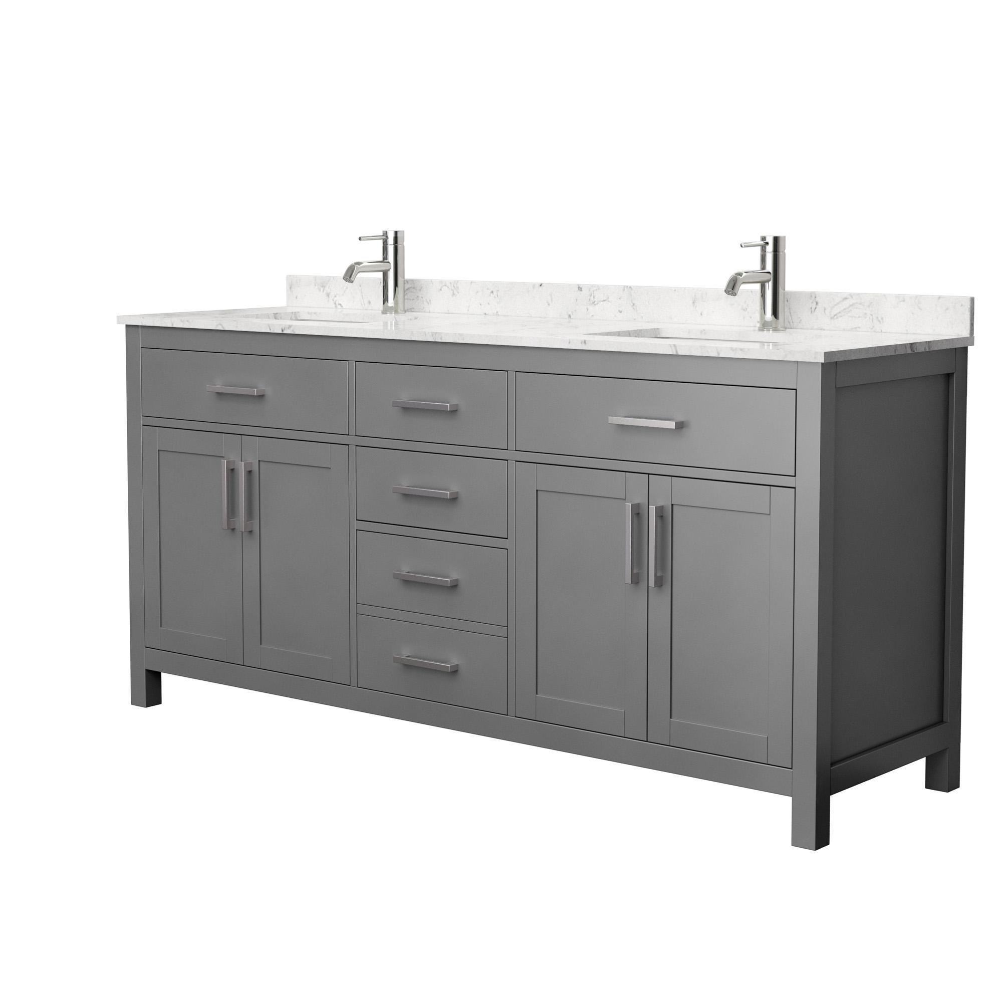 Beckett 72" Freestanding Double Bathroom Vanity with Cultured Marble Top