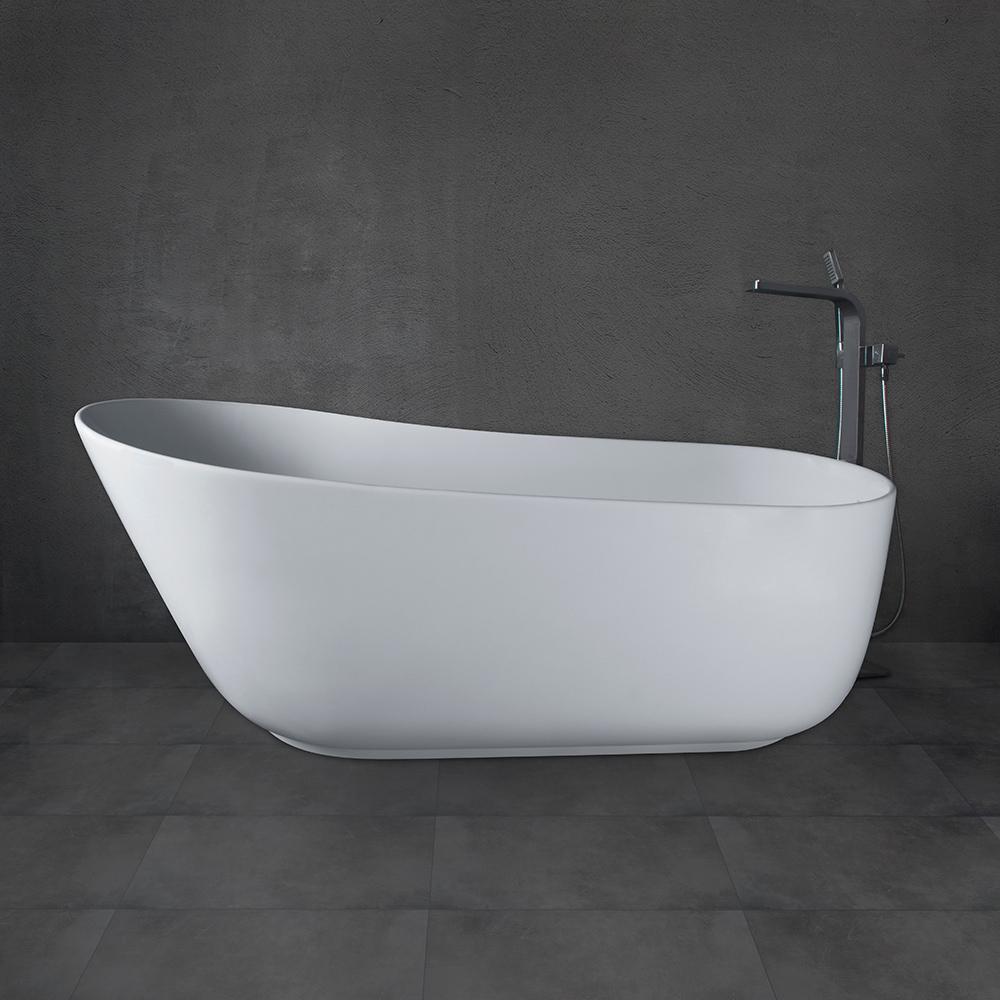 59'' x 30'' Freestanding Soaking Solid Surface Bathtub