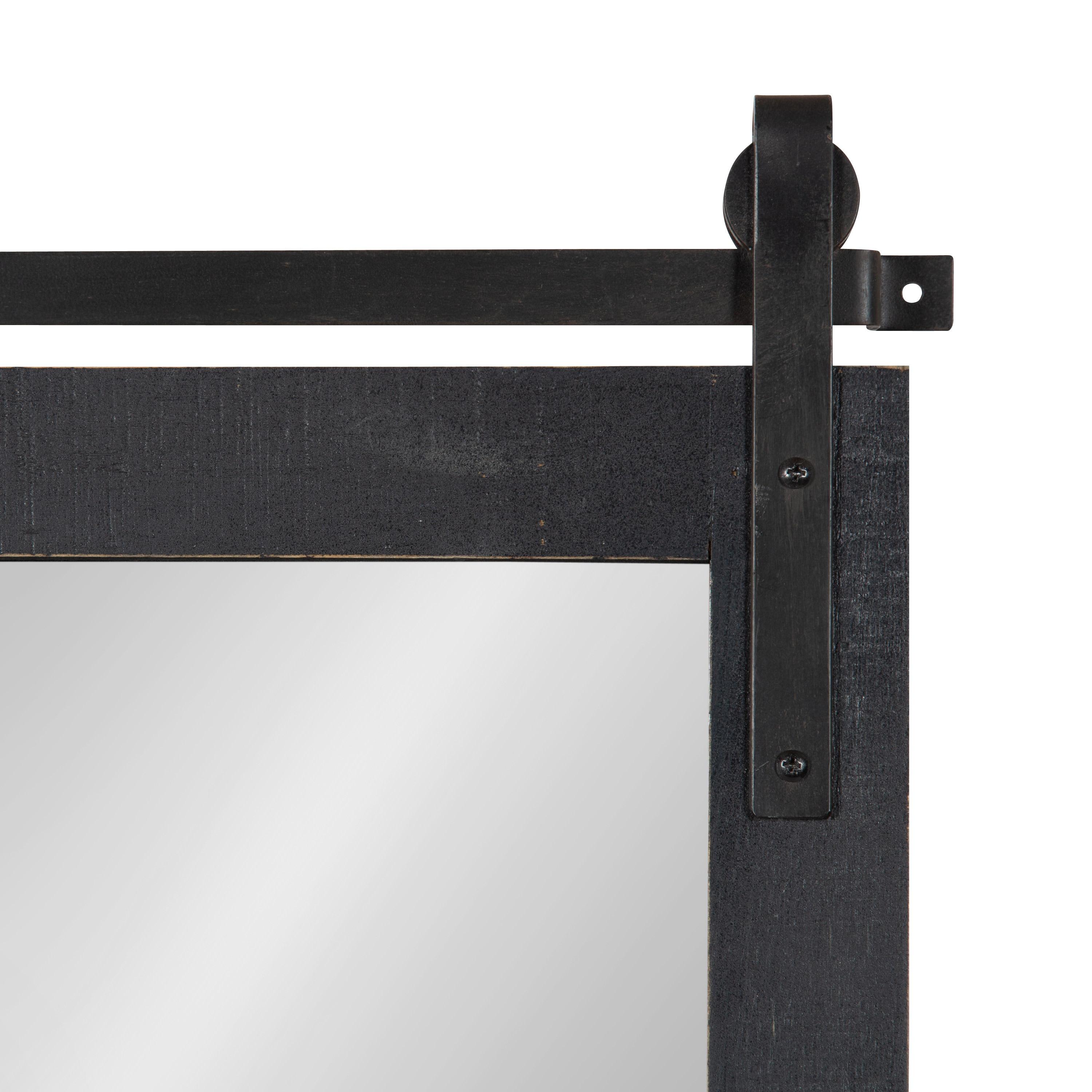 18" x 28" Cates Functional Wall Mirror Black - Kate & Laurel All Things Decor: Rustic Farmhouse, Wooden Frame, No Assembly Required
