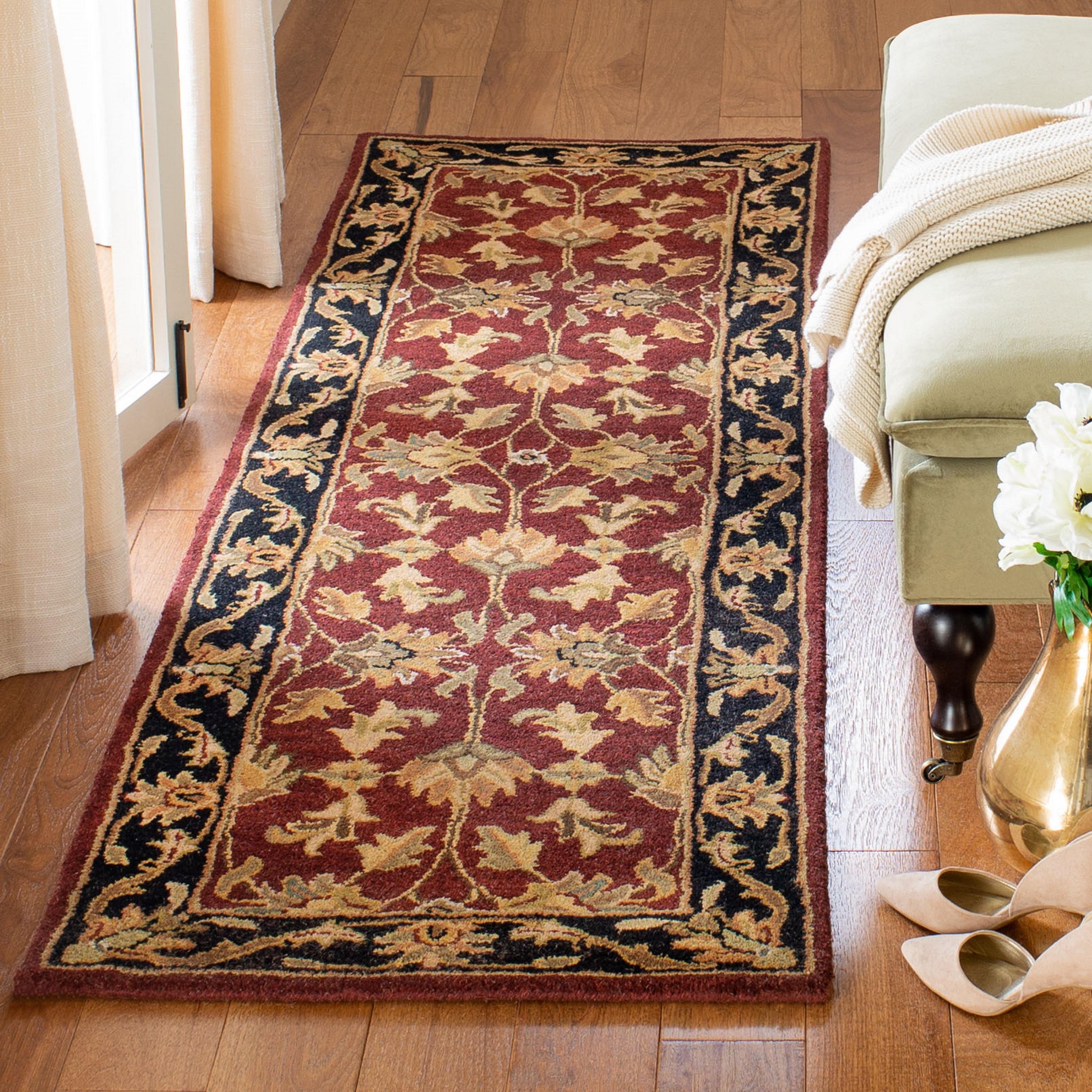 Heritage HG628 Hand Tufted Runner Rug - Red/Black - 2'3"x12' - Safavieh.