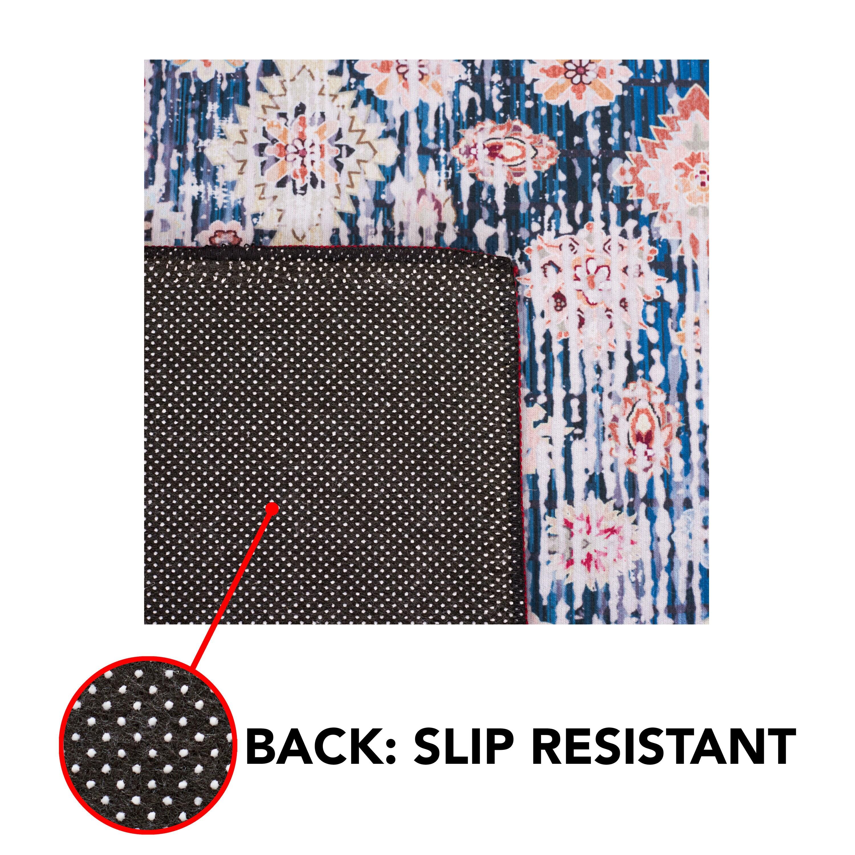 Tucson TSN164 Power Loomed Machine Washable Area Rug - Blue/Red - 6'x9' - Safavieh.