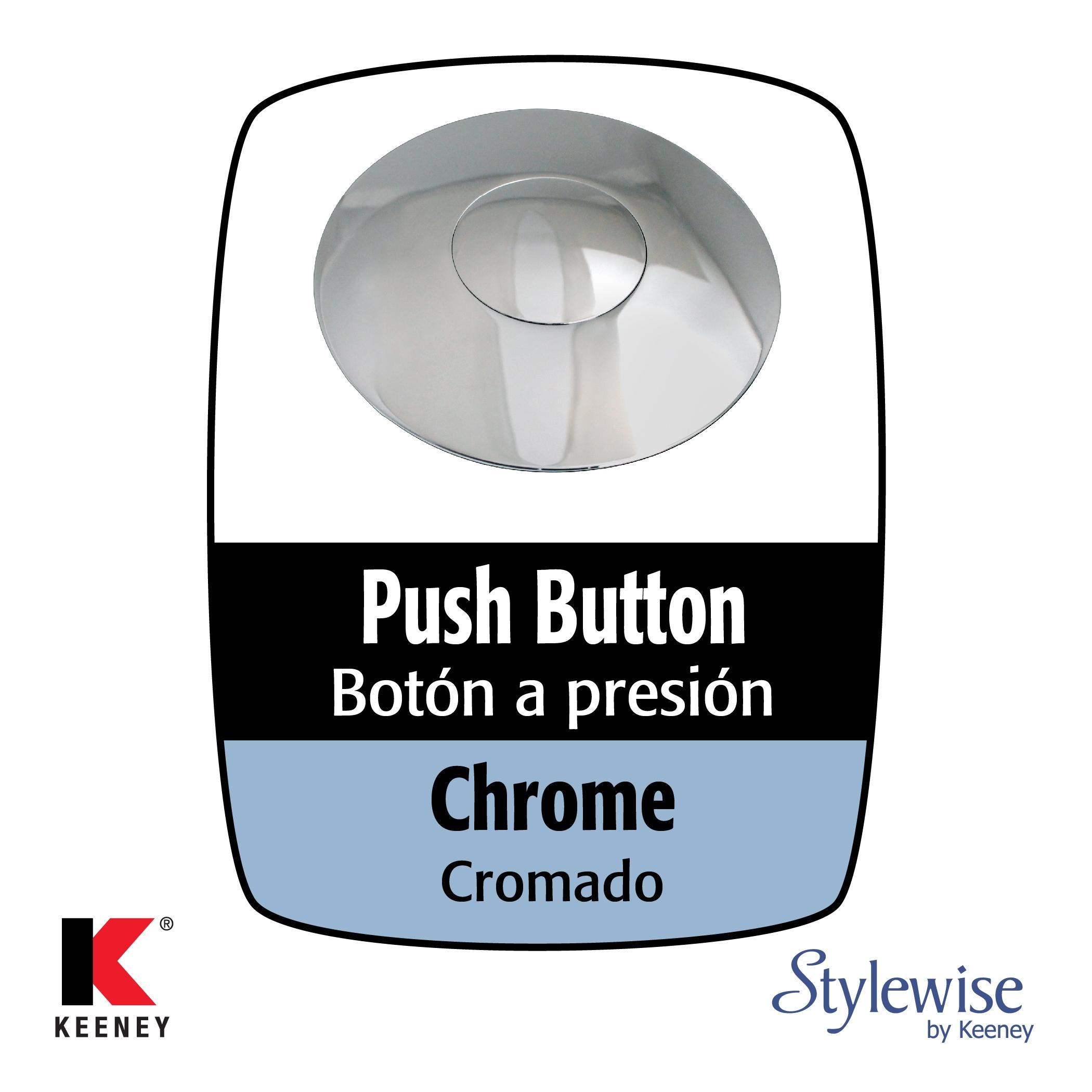 Keeney Decorative Solid Brass Pop-Up Drain for Bathroom Sinks Without Overflow, Chrome