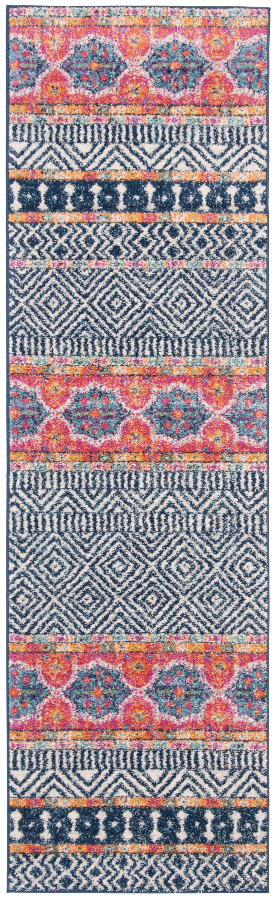 Madison MAD797 Power Loomed Runner Rug - Navy/Ivory - 2'3"x22' - Safavieh.