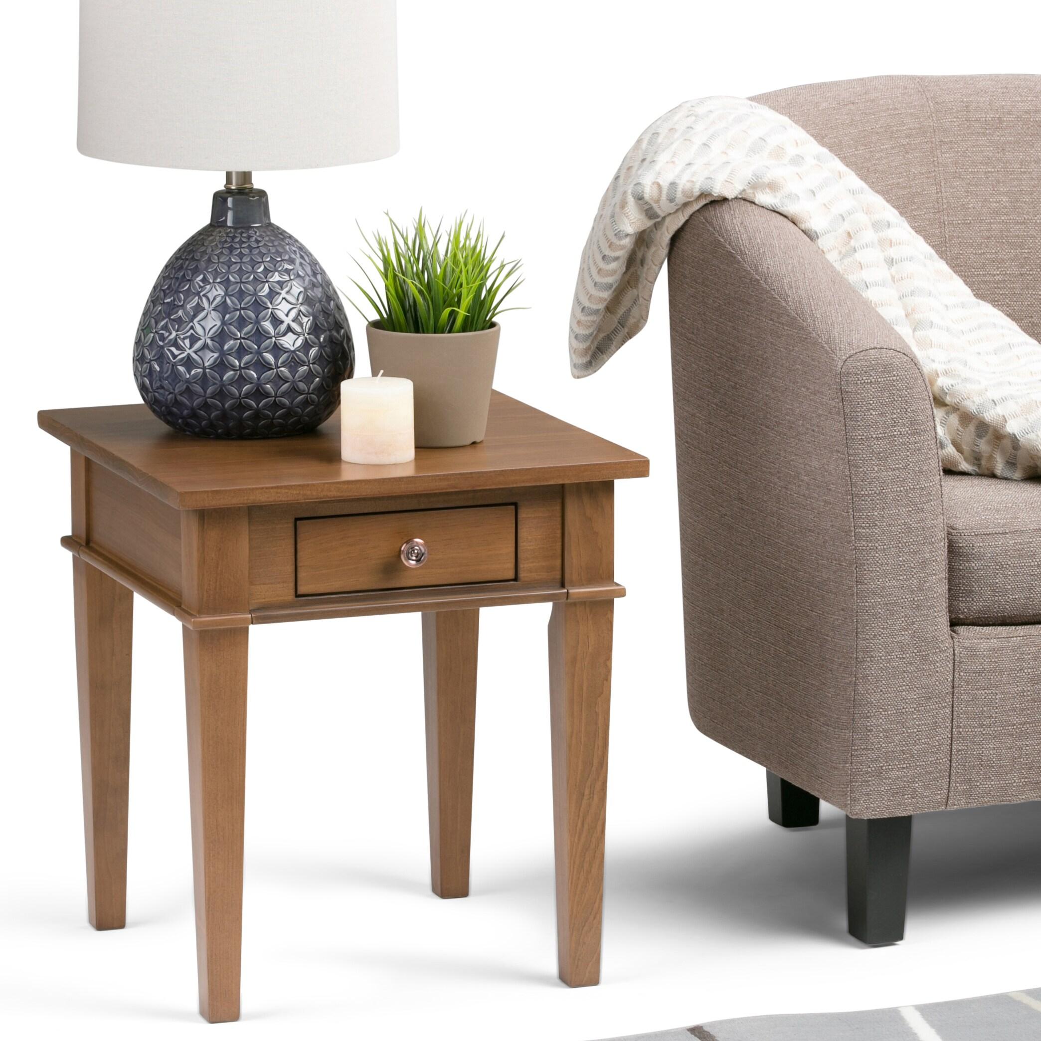 Carlton Solid Wood Top End Table with Storage