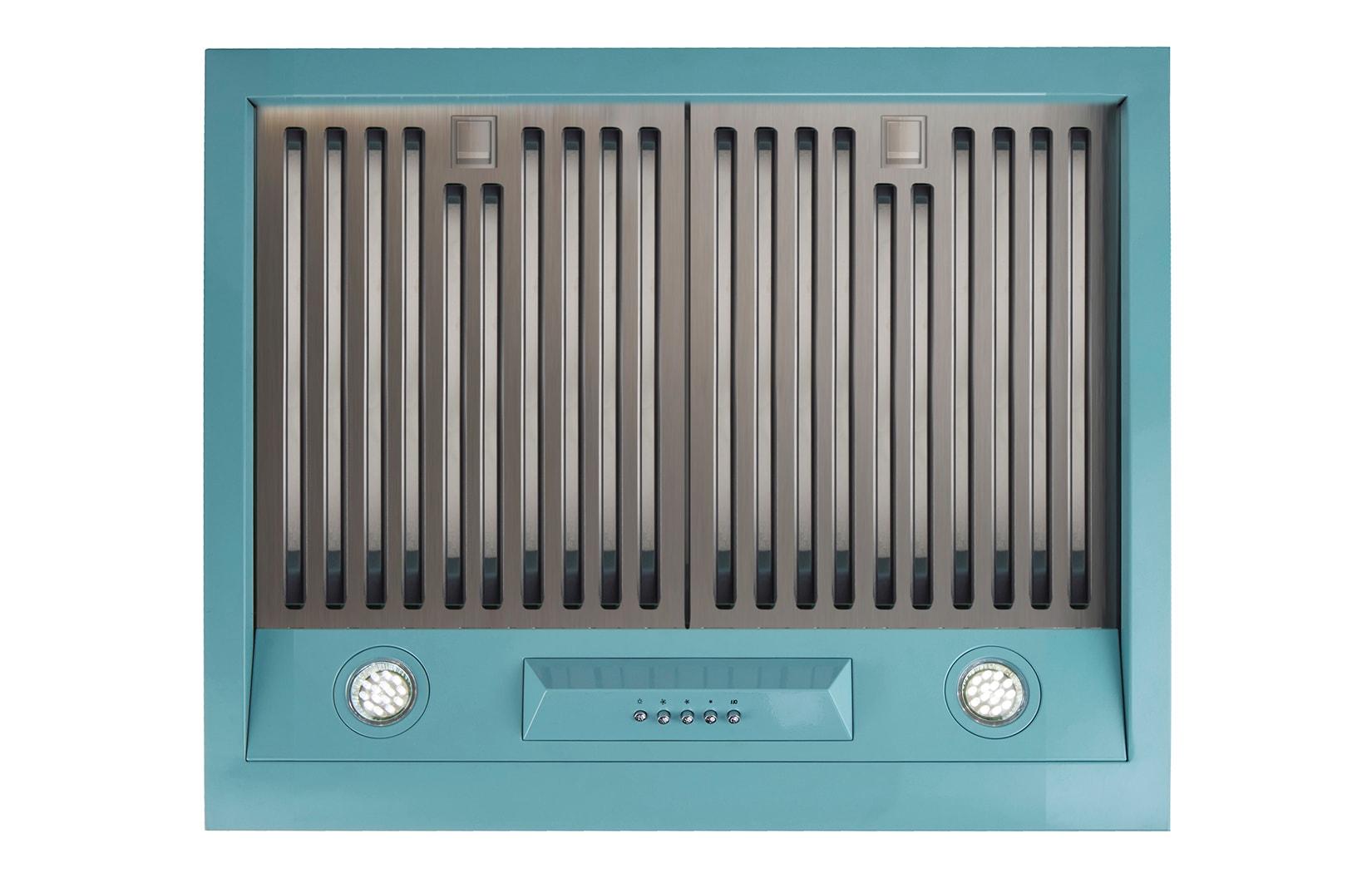 Classic Retro 24" 500 CFM Ducted Under Cabinet Range Hood with Stainless Steel Baffles and Light