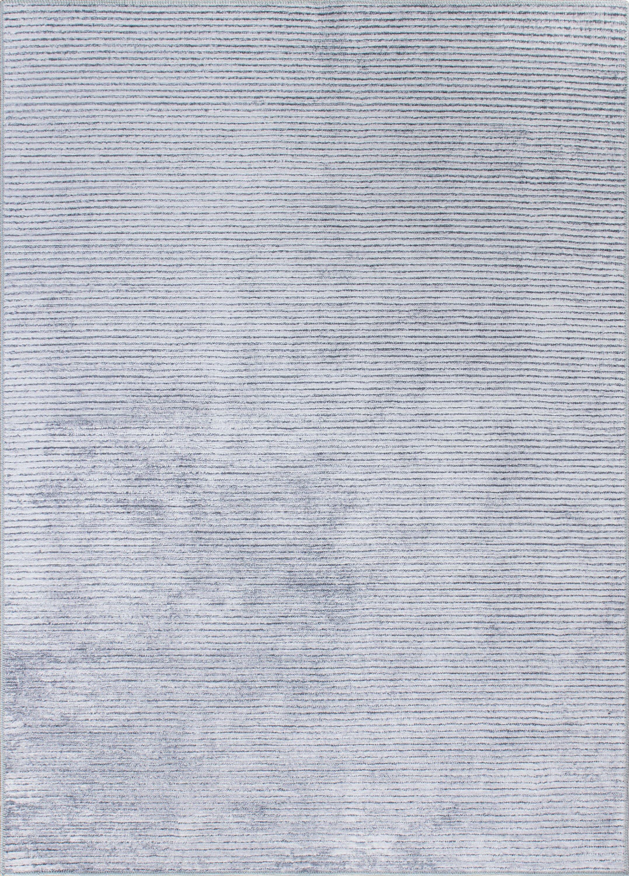 World Rug Gallery Contemporary Distressed Stripe Machine Washable 3'3"x5' Gray Area Rug