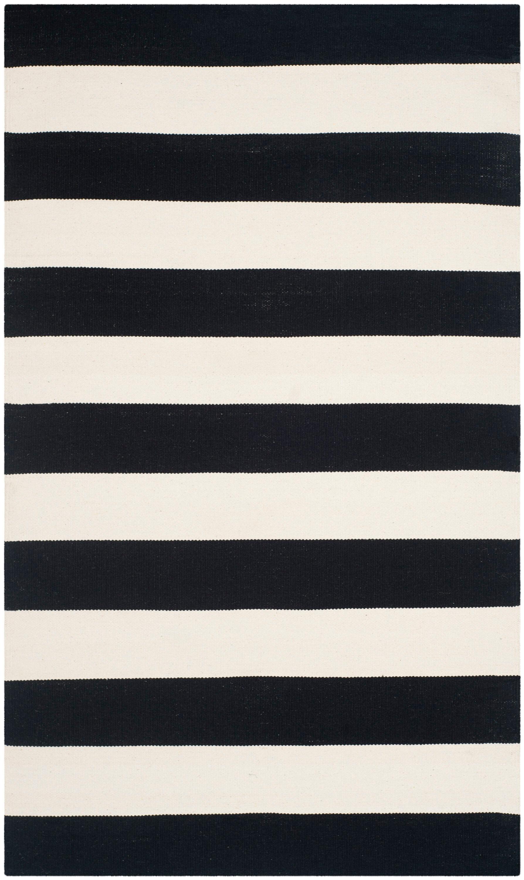 Montauk MTK712 Hand Woven Indoor Accent Rug - Black/Ivory - 3'x5' - Safavieh.