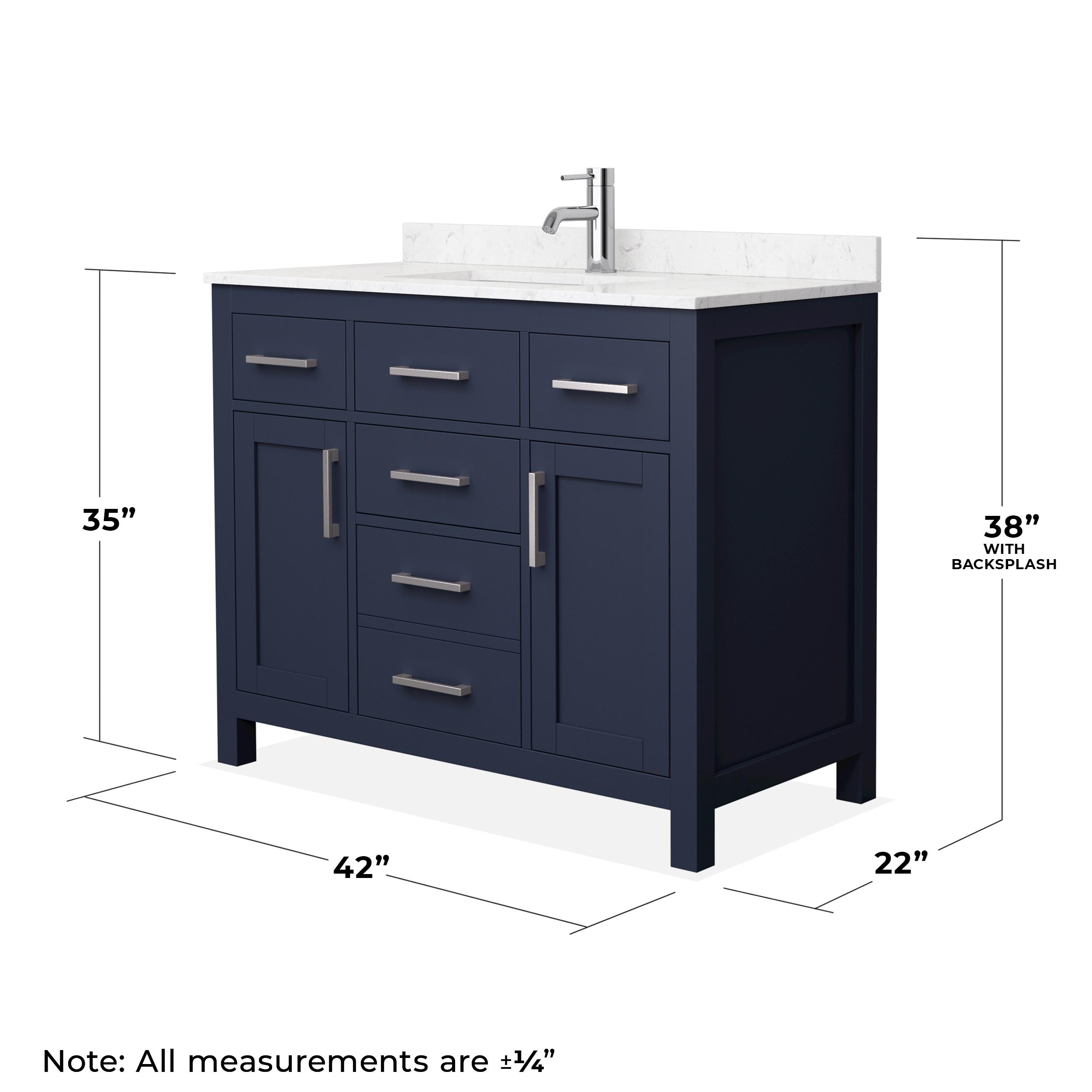 Beckett 42" Freestanding Single Bathroom Vanity with Cultured Marble Top