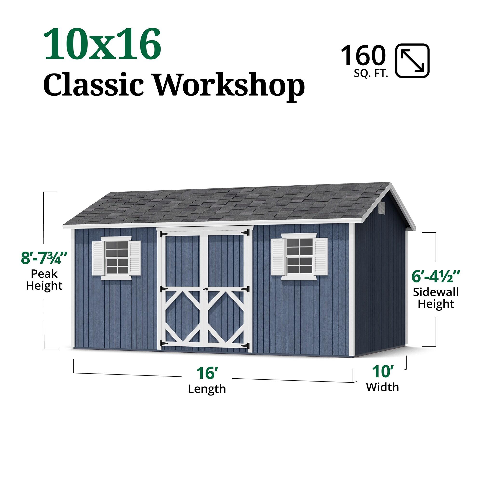 Little Cottage Co. Classic Workshop Outdoor Wood Storage Shed