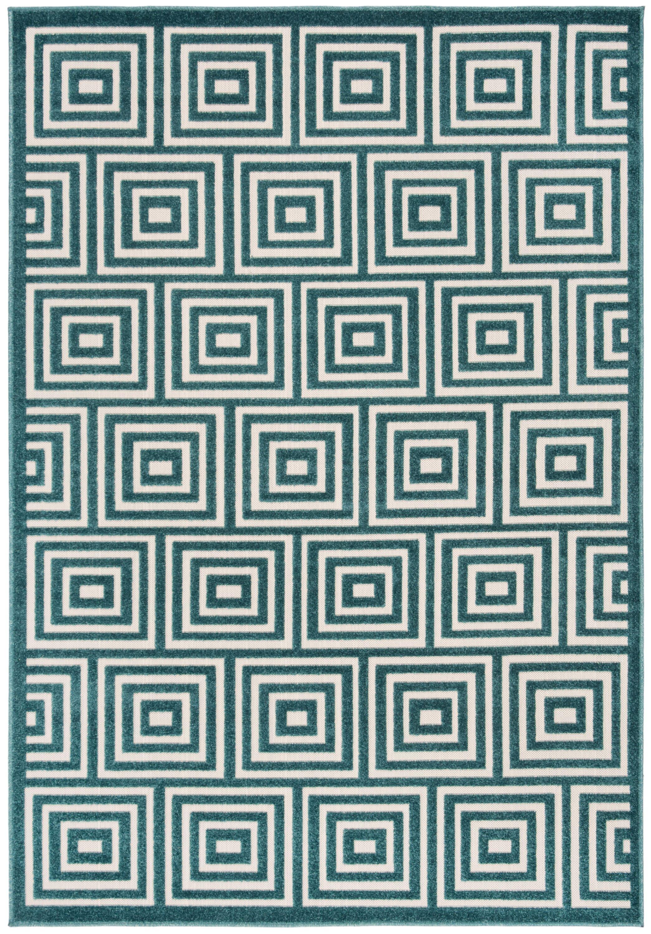 Cottage COT941 Loomed Indoor Area Rug - Cream/Turquoise - 6'7"x9'6" - Safavieh