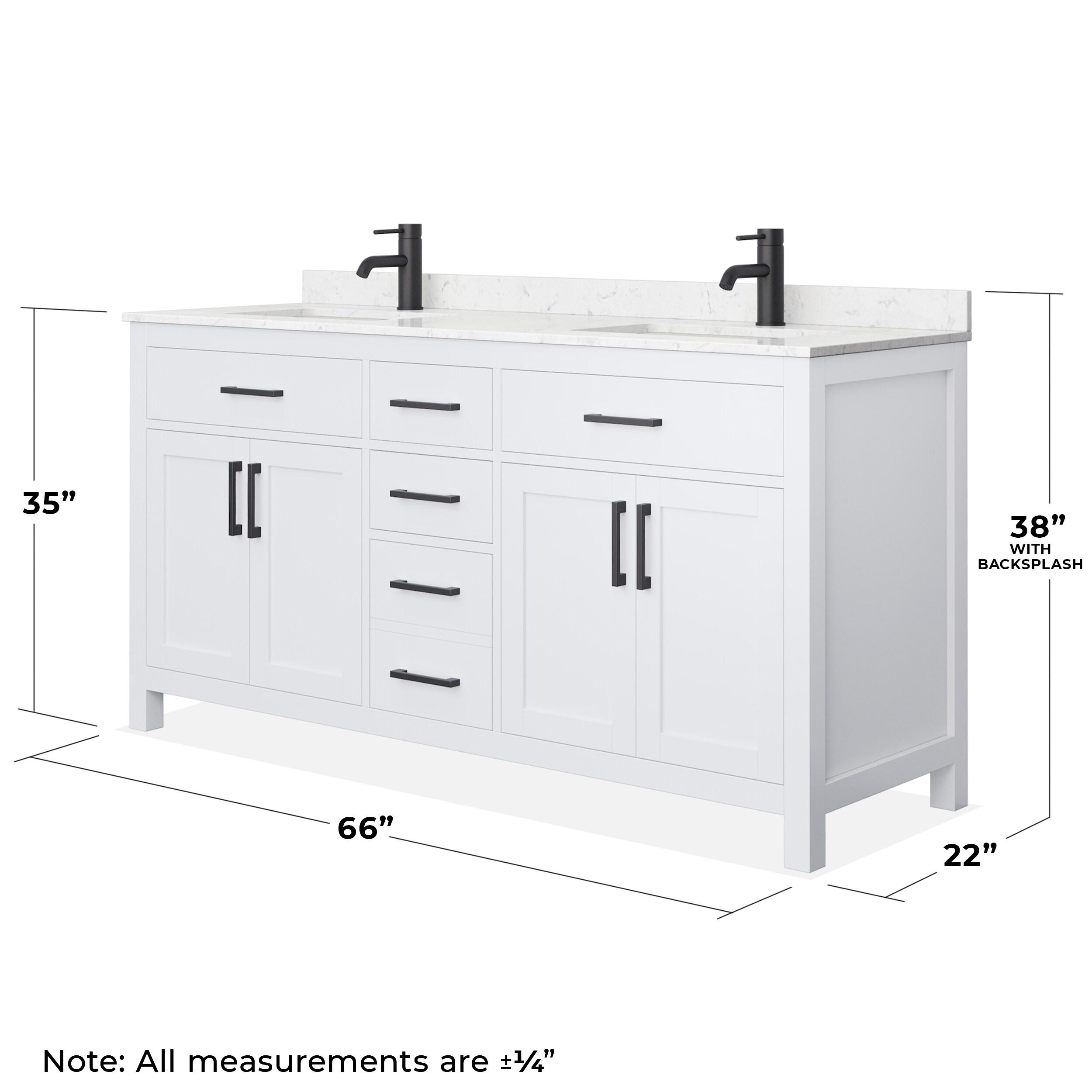 Beckett 66" Freestanding Double Bathroom Vanity with Cultured Marble Top