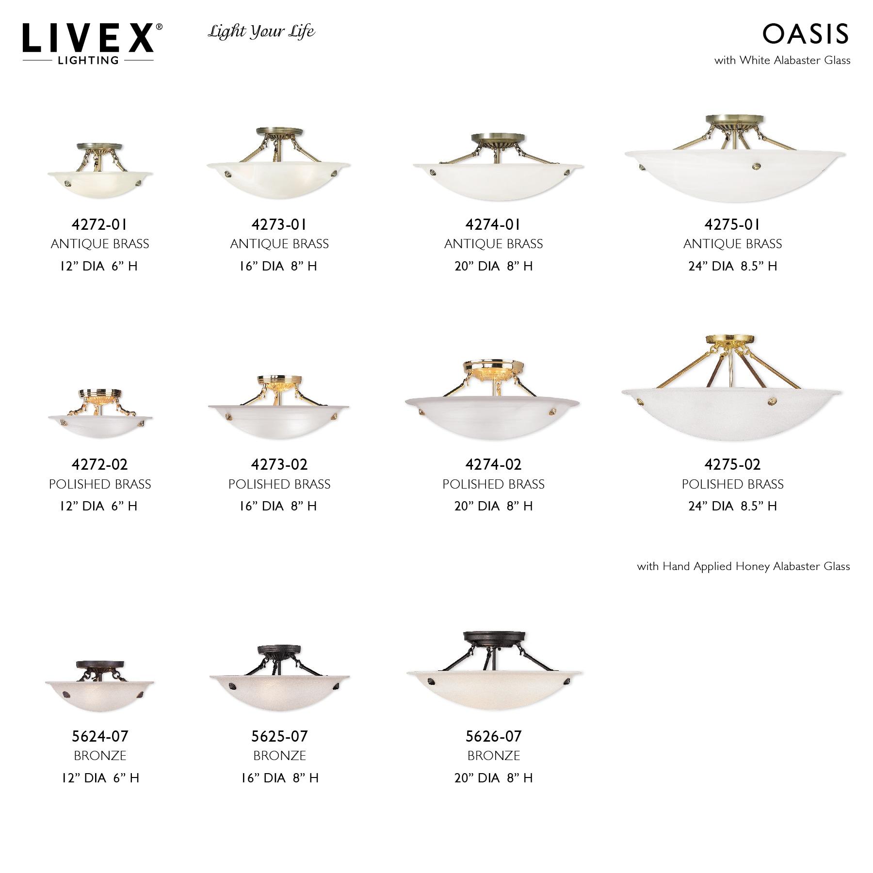 Livex Lighting Oasis Ceiling Mount in Bronze
