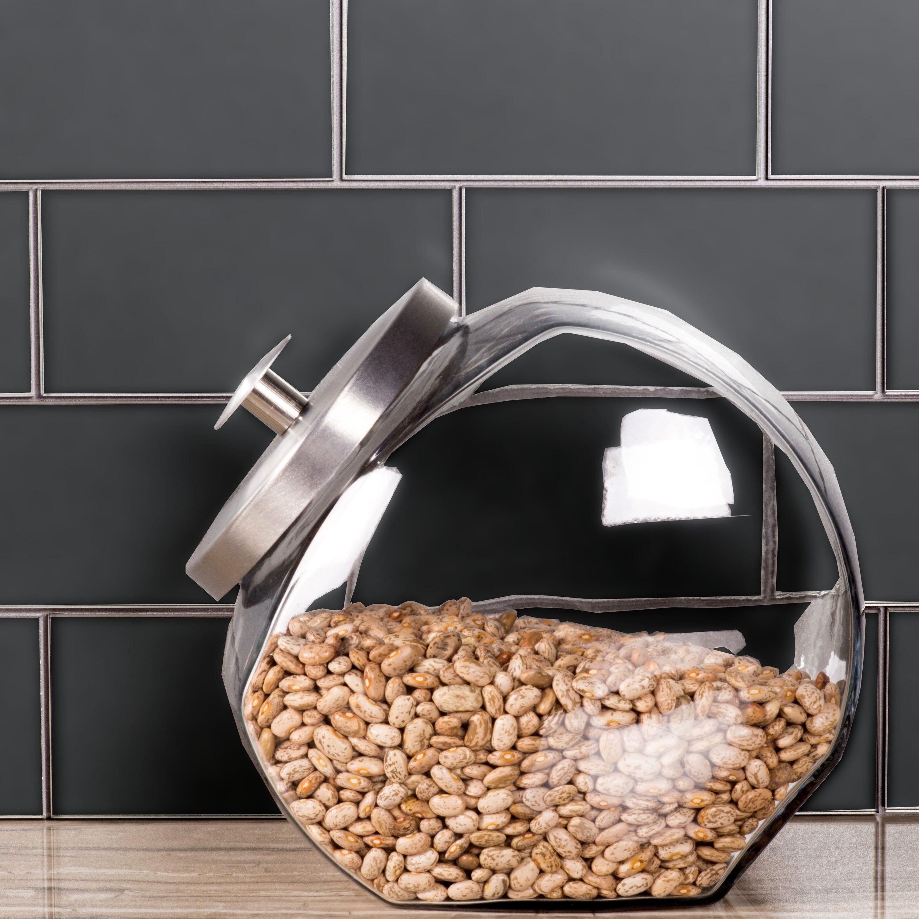 Abolos Landscape 1 in. x 1 in. Translucent Glass Plastic Face Mounted Brick Mosaic Designer Pool Tile